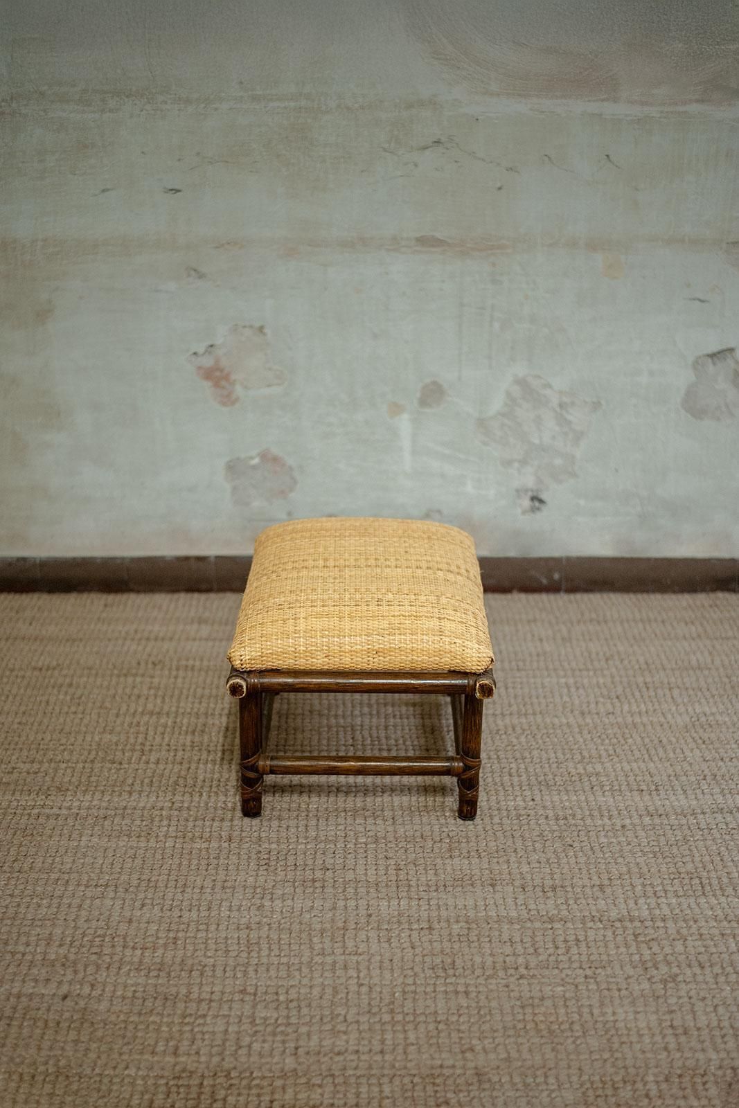 Pair Of Wooden Ottomans By Lyda Levi For Mcguire   San Francisco, 1970s photo furniture