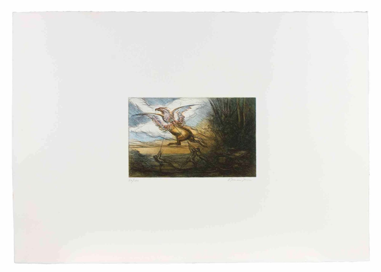 Riccardo Tommasi Ferronithe Capture Of The Griffin   Etching By Tommasi Ferroni   1970s1970s photo furniture