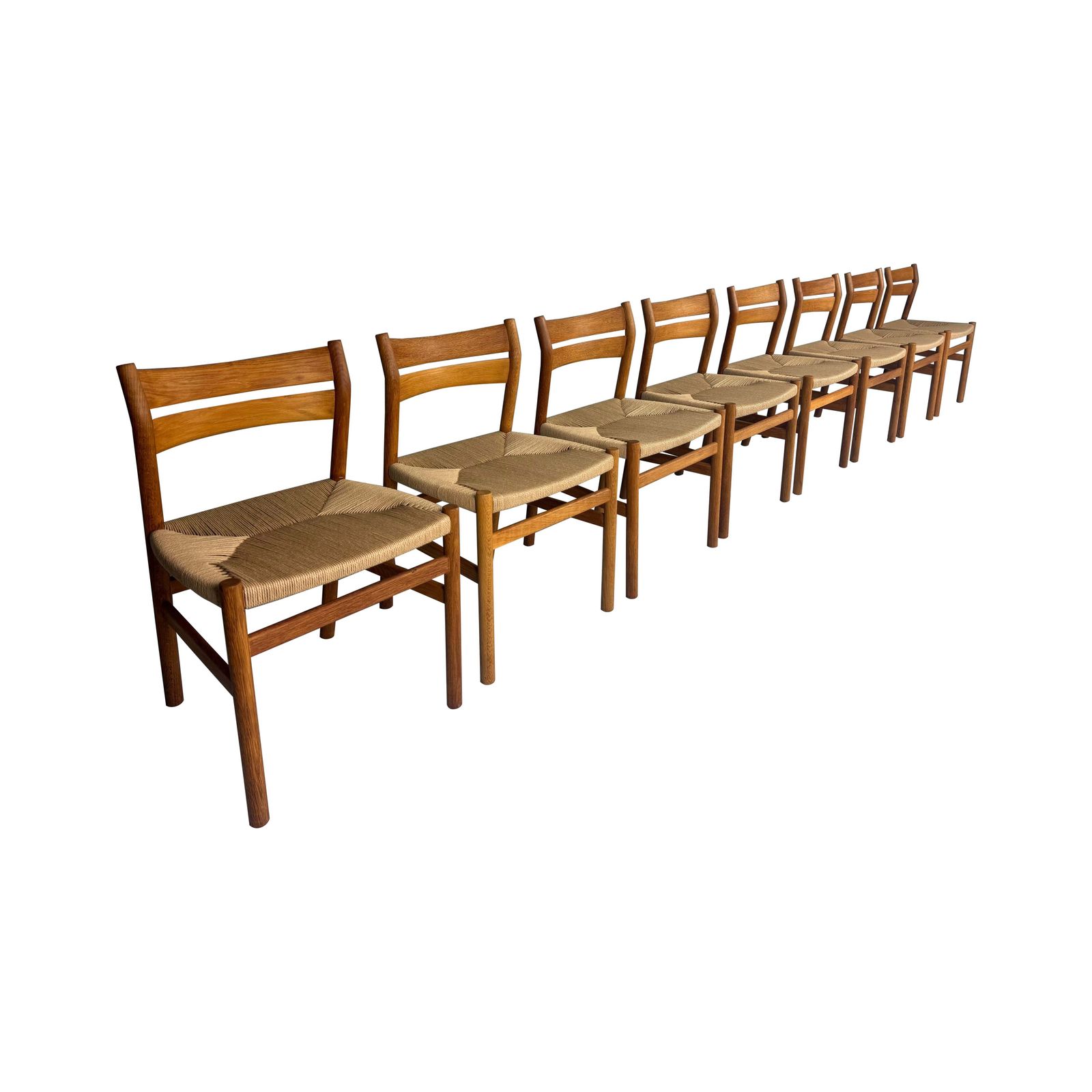 Børge Mogensen Set Of 8 "Bm 1" Dinning Oak Chairs For C.M Møbler, 1947, Denmark