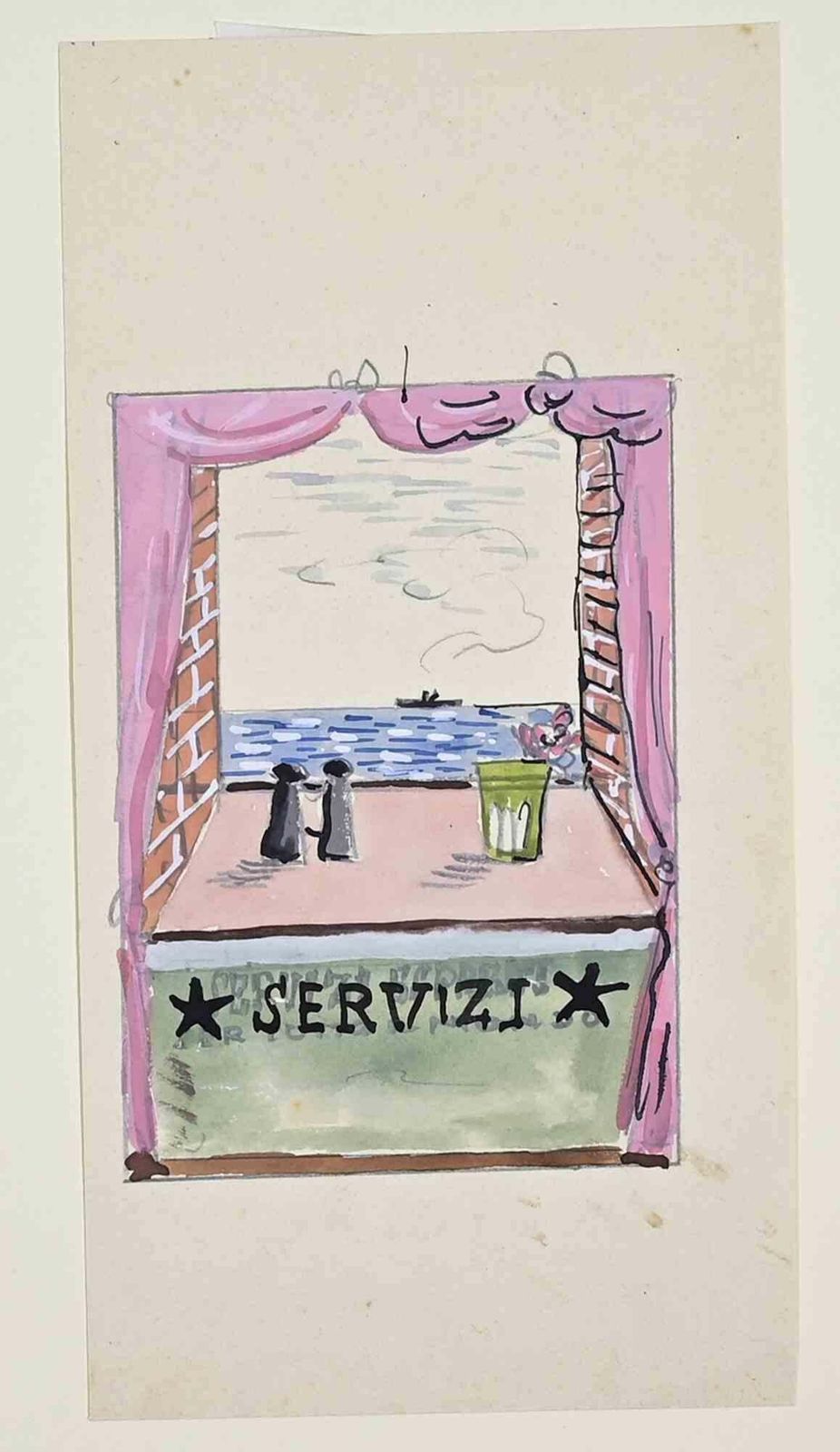 Leo Longanesiservizi   Drawing   Mid 20th Centurymid 20th Century