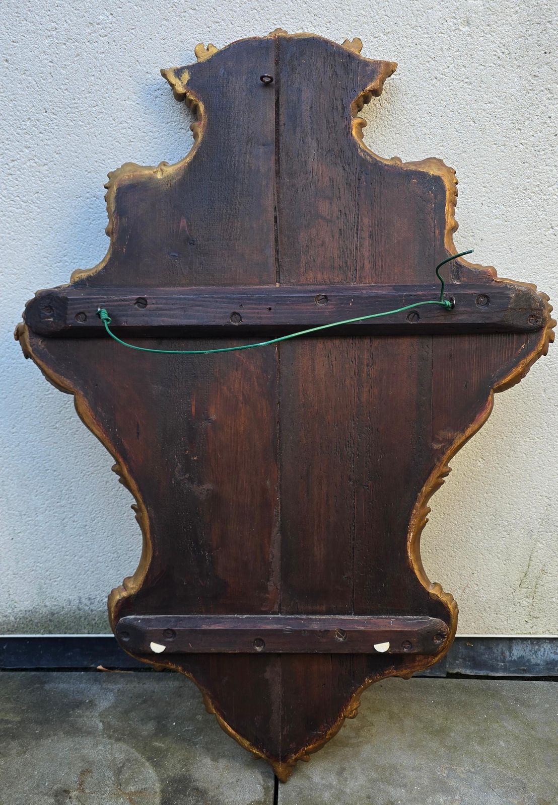 3439.0 Large Italian Rococo Revival Carved Giltwood Mirror, Late 19th Century photo