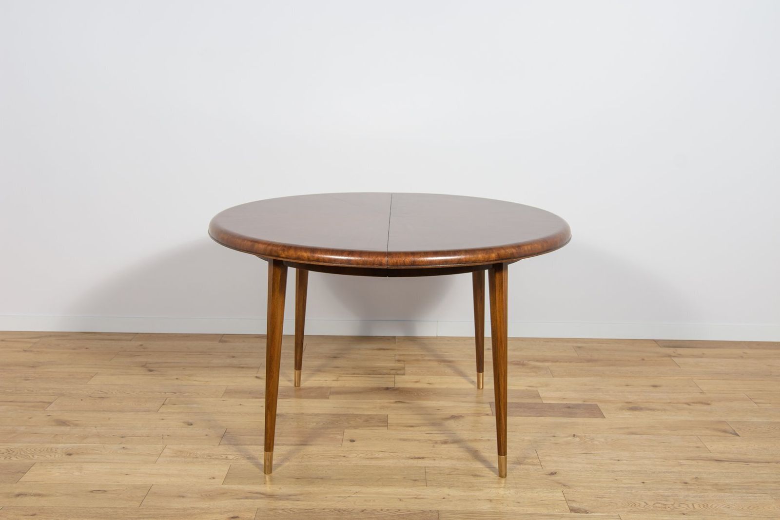 Art Deco Round Extendable Teak Dining Table, France, 1930s photo furniture