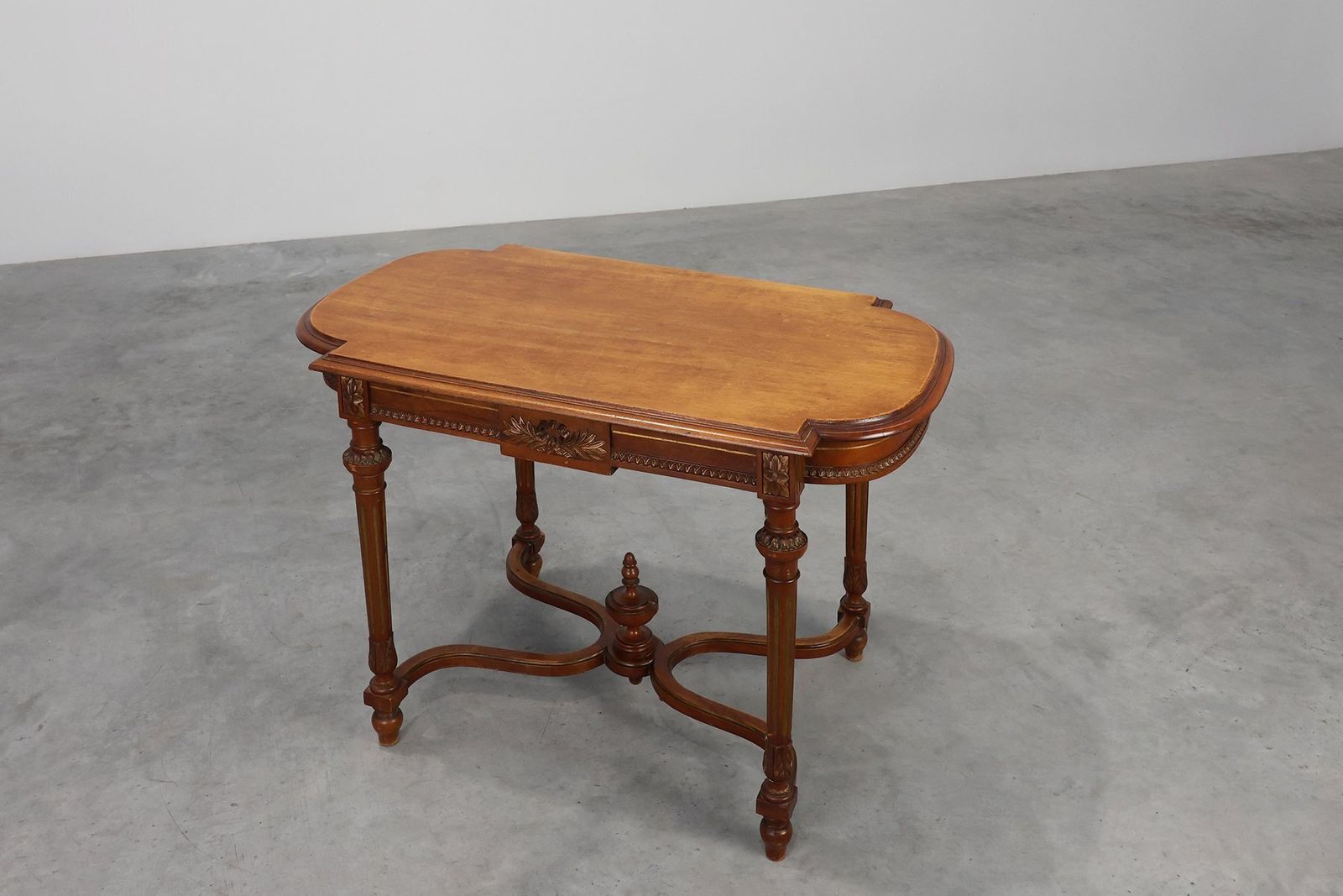 Empire French Oak Side Table With Gilt Details, 1900s photo vintage