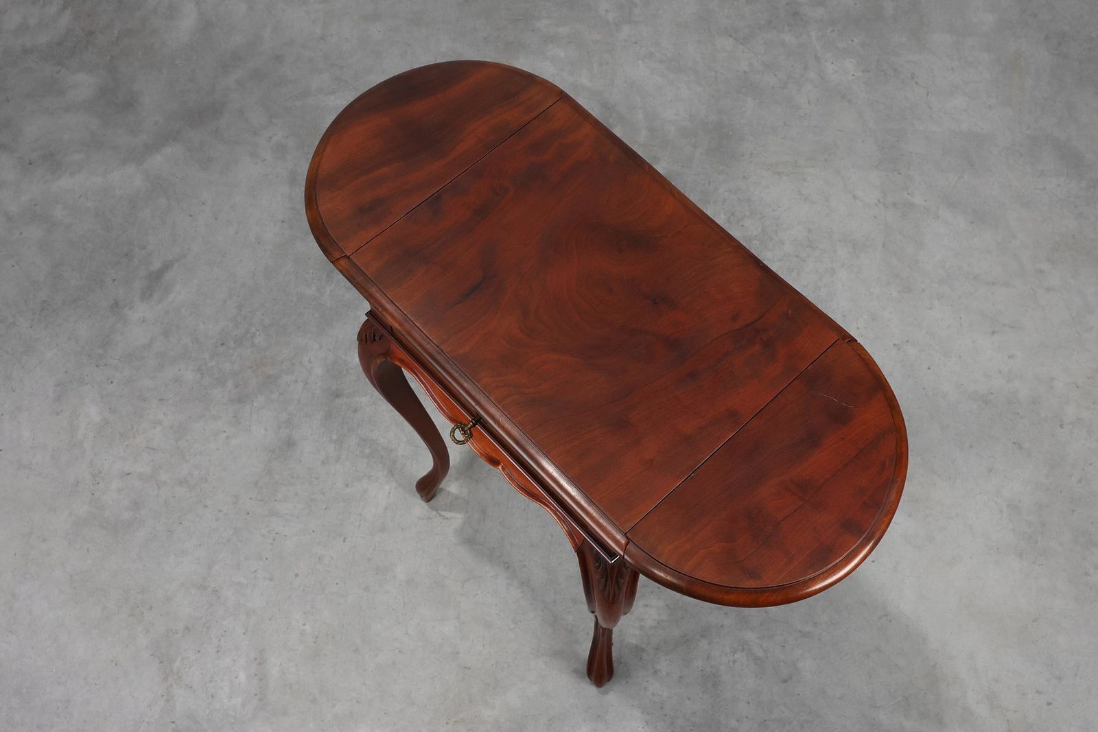 Furniture French Louis XV Style Walnut Side Table With Drawer And Side Leaves photo