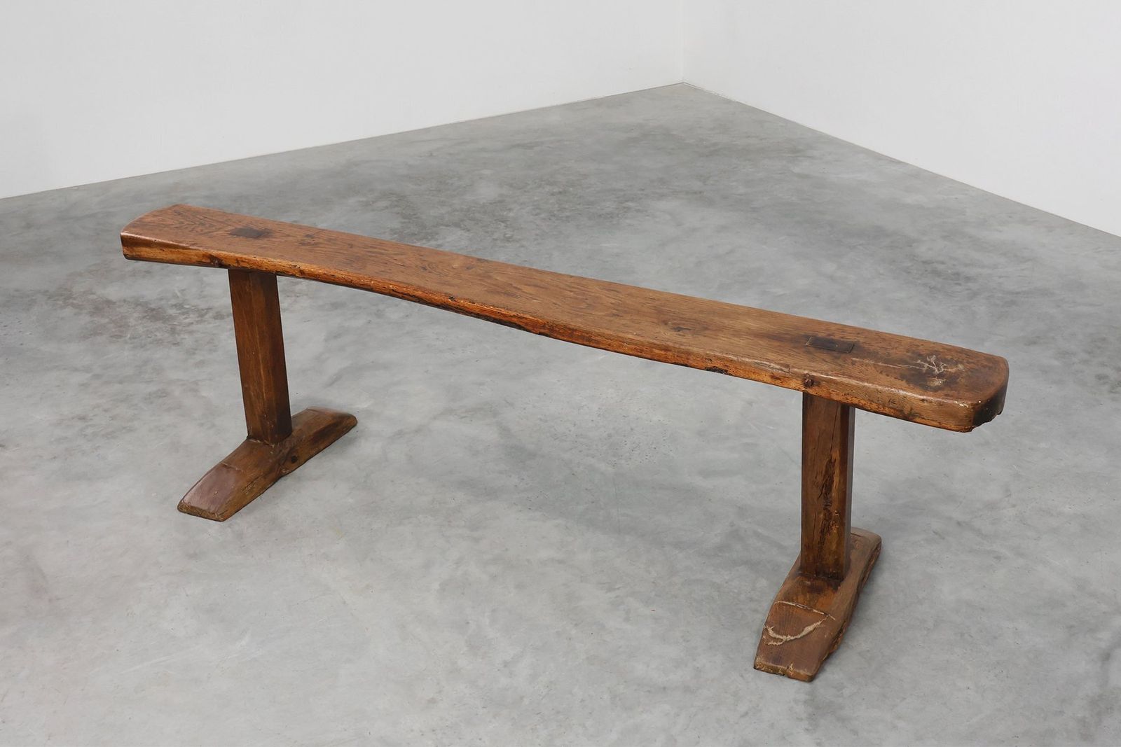 4696.0 Rustic Oak Benches, France, 1850s, Set Of 2 photo