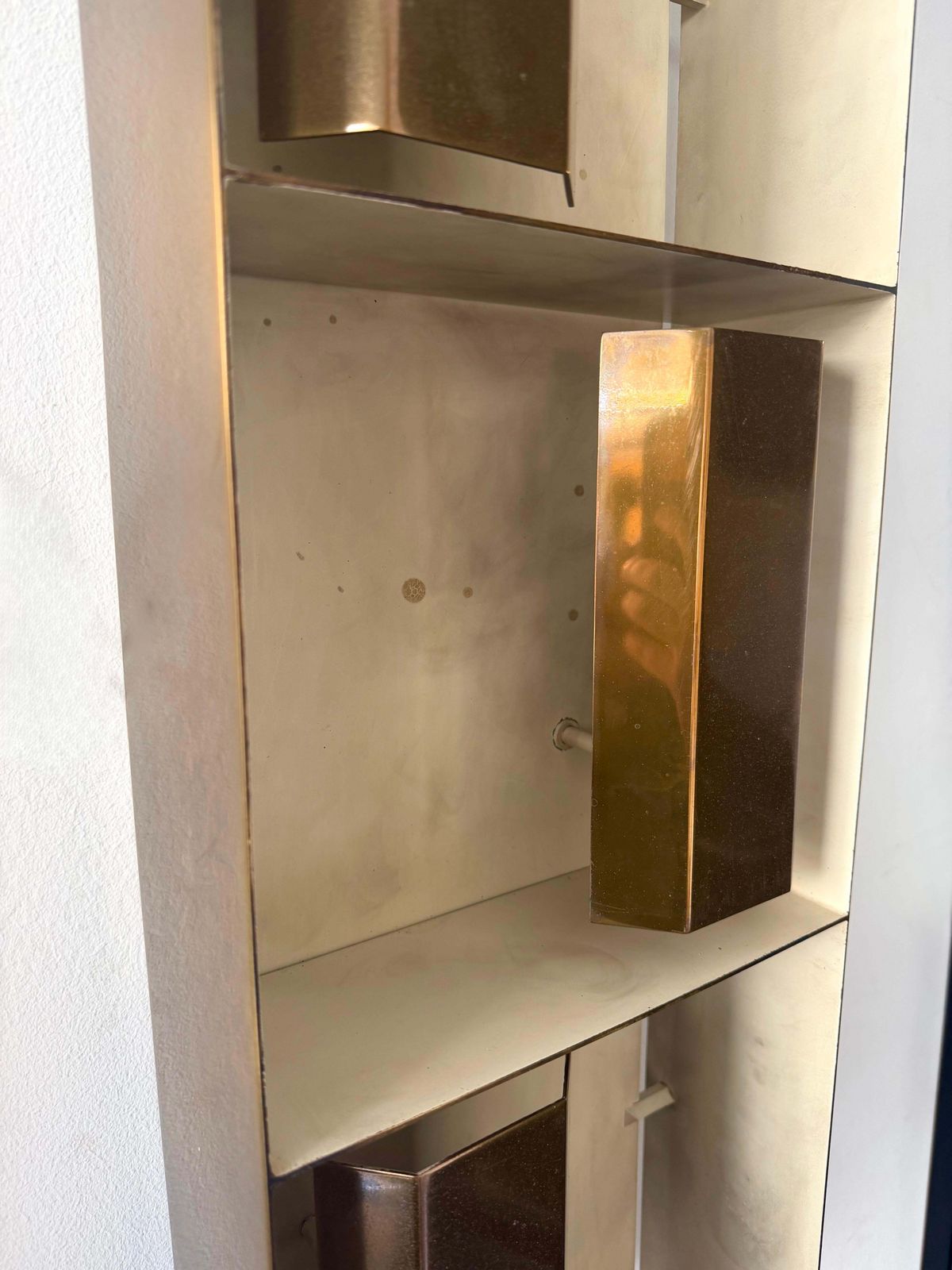 photo furniture Pair Of Brass Sconces "Finestra" 12664 By Gio Ponti For Arredoluce. Italy, 1950s
