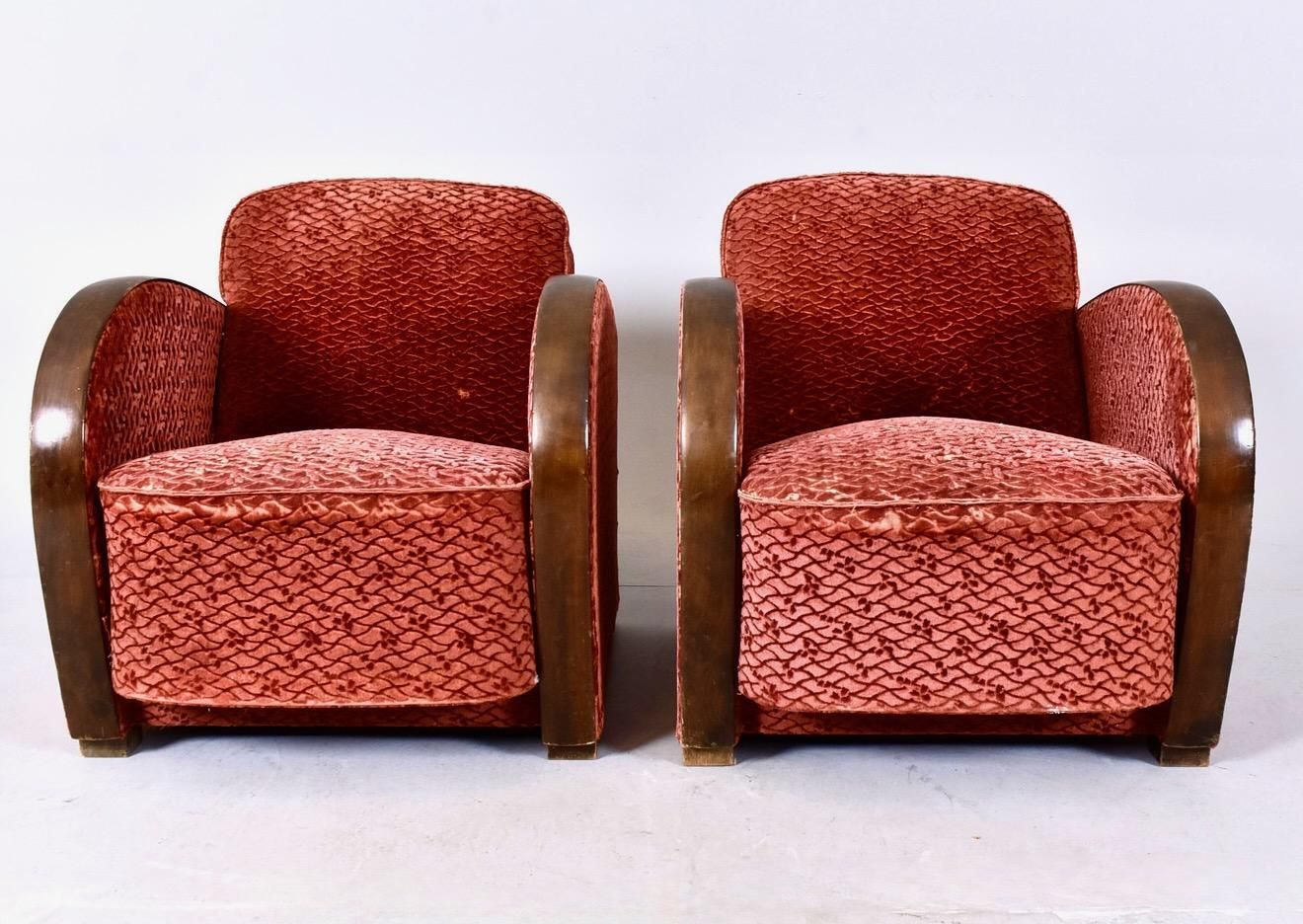 Art Deco Armchairs Early 20th Century Swedish Antique Golden Birch Bentwood Arms photo for sale