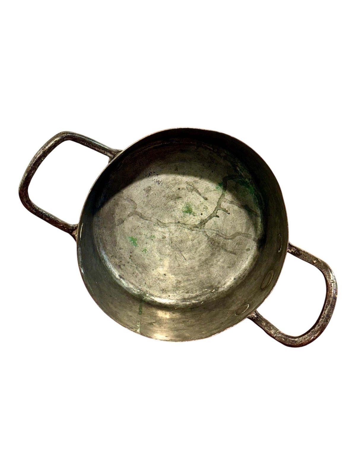 19th Century Antique French Copper Stock Pot With Iron Handles photo Home Decor