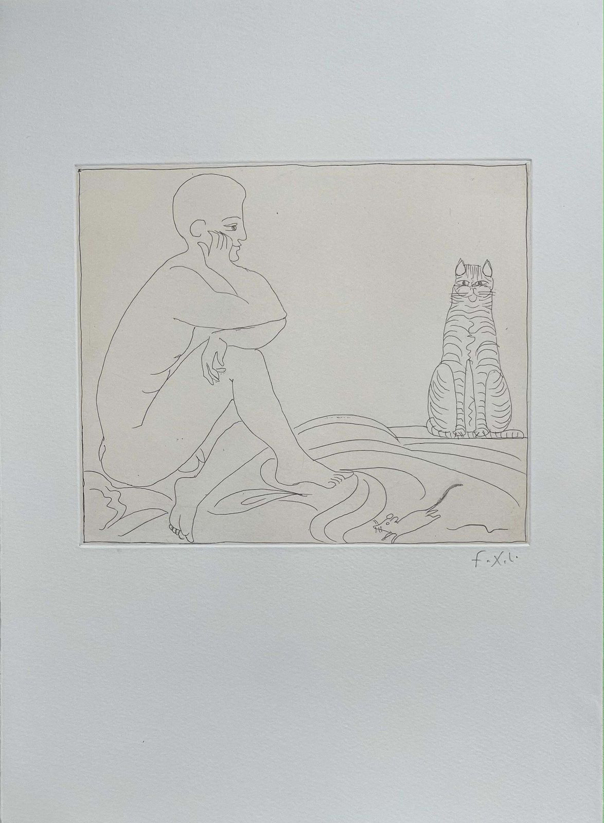 Claude And Francois Xavier Lalannefrancois Xavier Lalanne (1927 2008) Cat, Mouse And Seated Man, 20022005 photo 2087.0