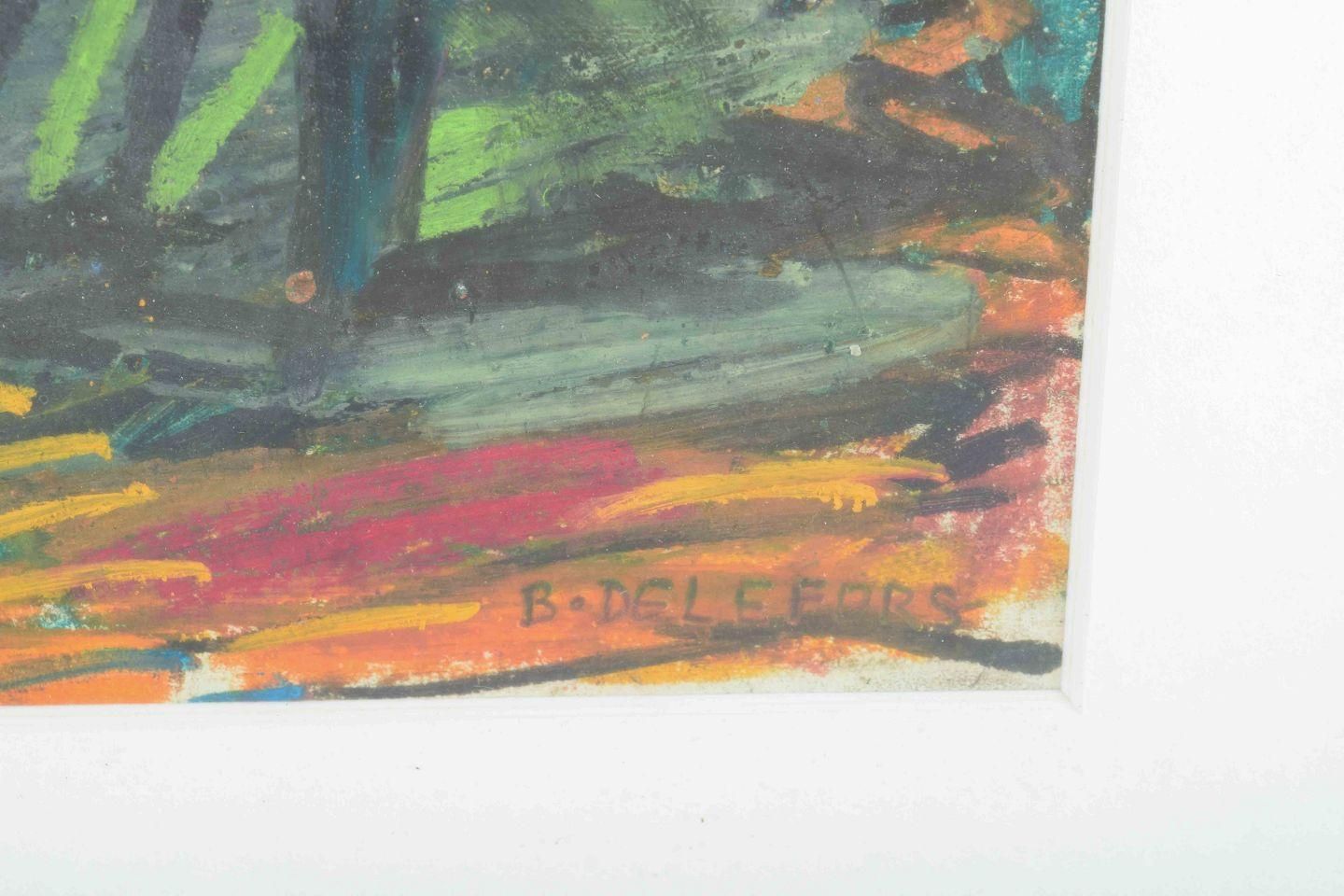 Bengt Delefors. Expressive Landscape. Gouache On Paper. Ca. 1960s/70s photo Art