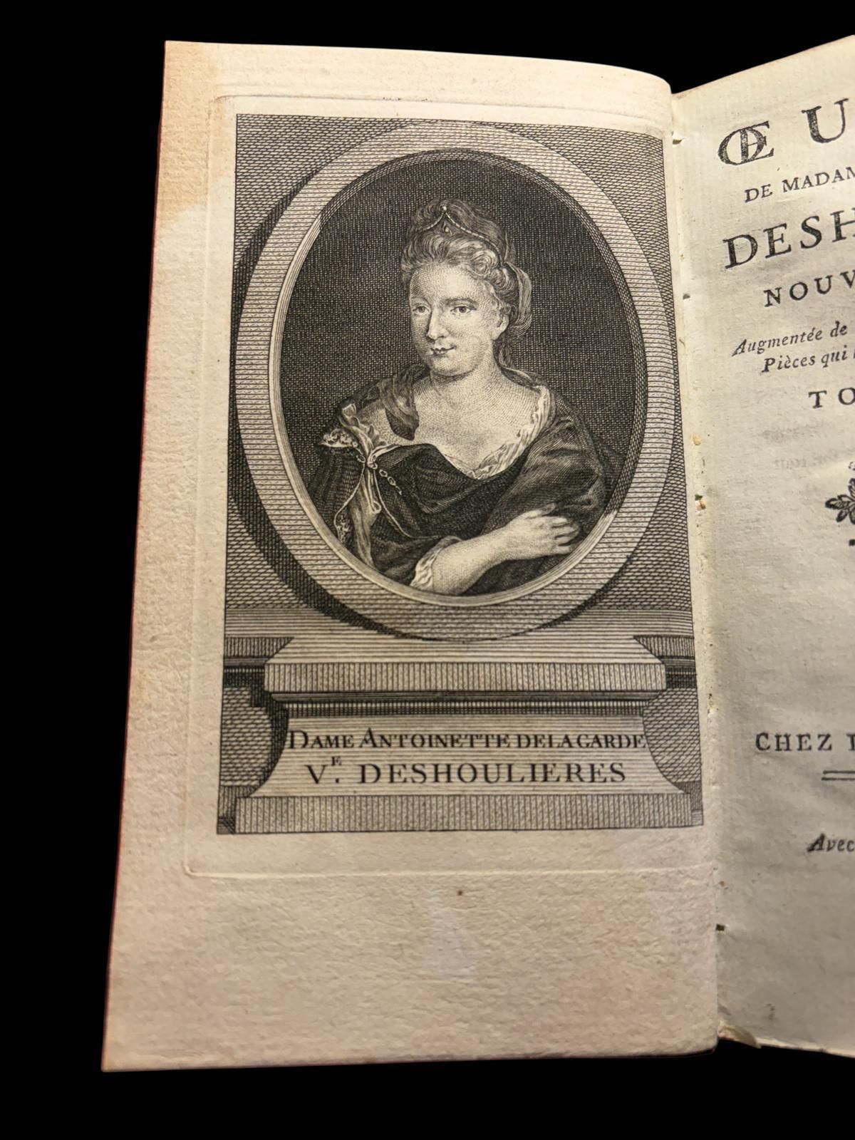 œuvres De Madame Et De Mademoiselle Deshoulières   Two Volumes Paris, 1764 photo vintage