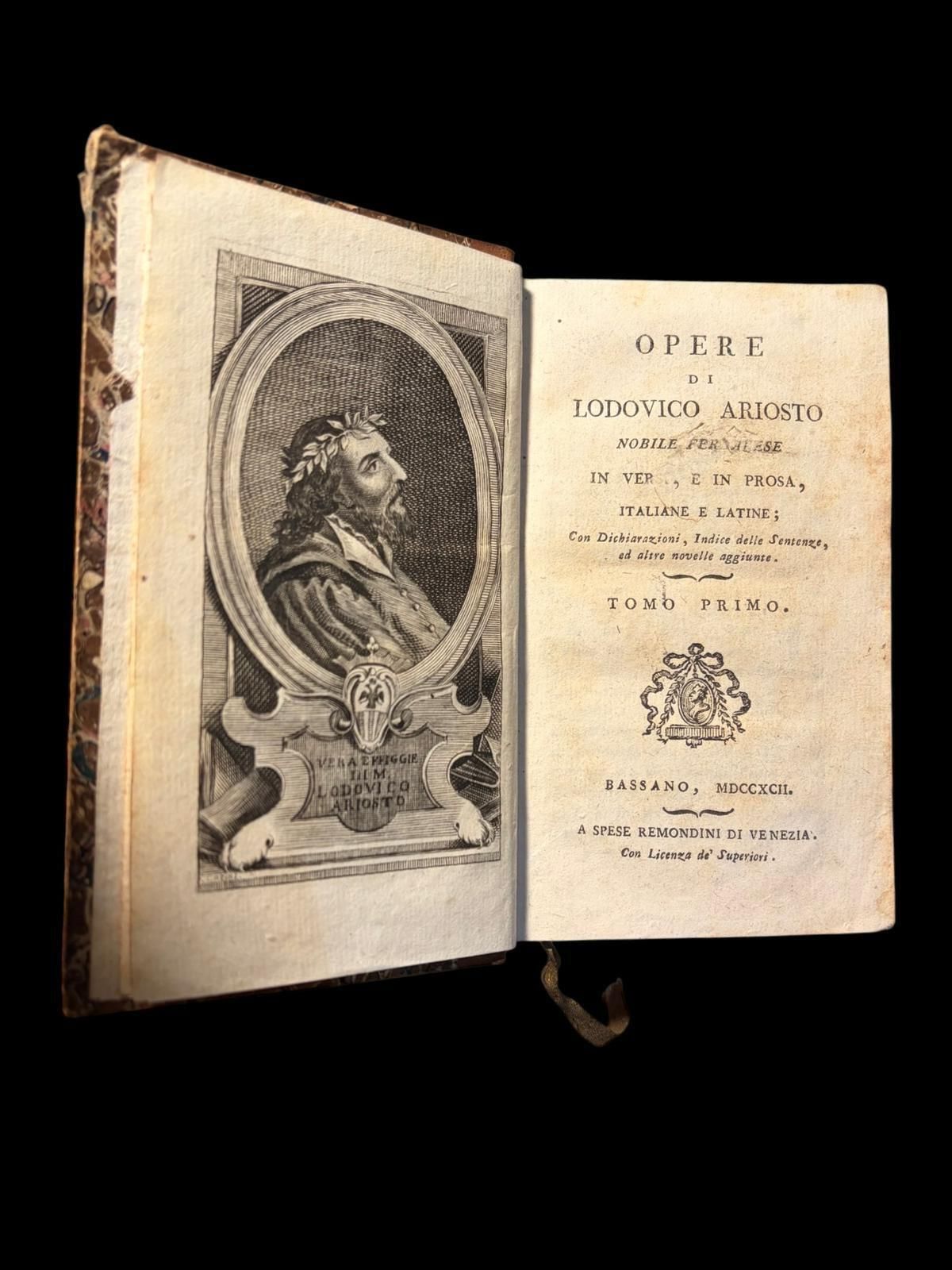 Lodovico Ariosto   Works   Complete 4 Volume Set   Bassano, 1792 photo vinterior