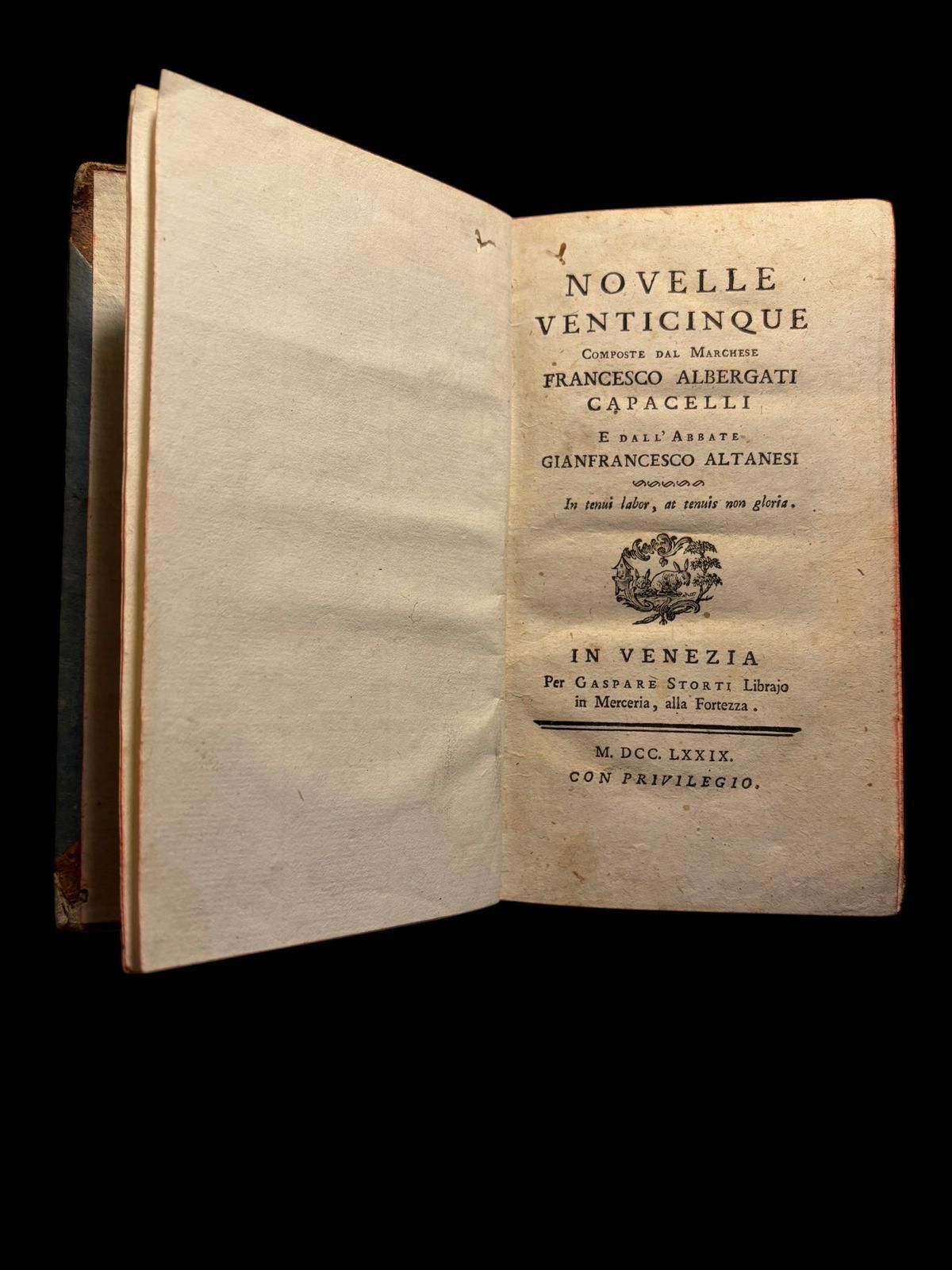 Francesco Albergati Capecelatro   Novelle Veneziane, Venice 1779 photo buy
