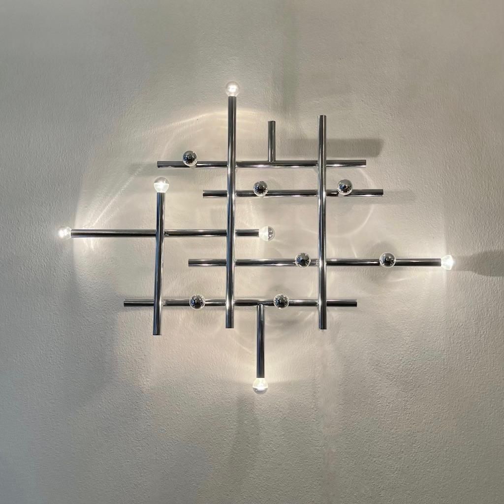 Wall Or Ceiliing Chrome Tubular Lamp By Temde Lightings In Switzerland Ca. 1970s photo furniture