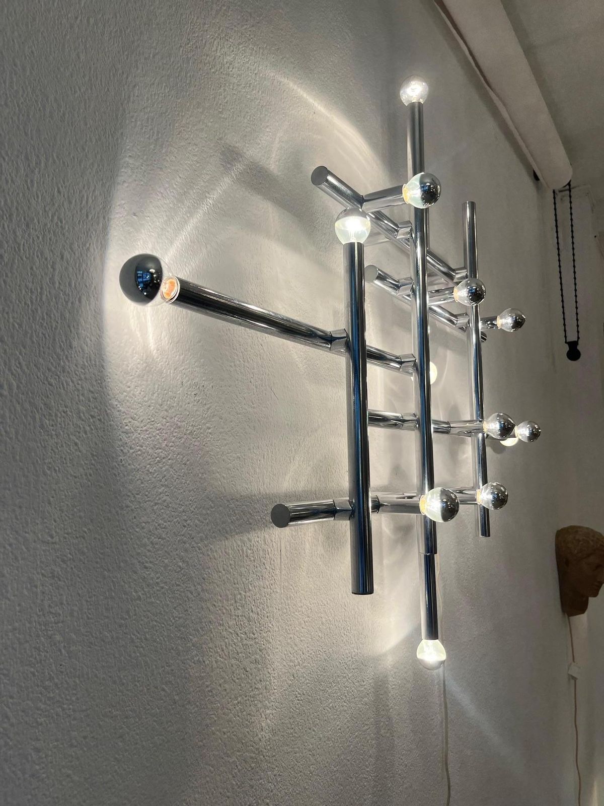 Wall Or Ceiliing Chrome Tubular Lamp By Temde Lightings In Switzerland Ca. 1970s photo 6026.0