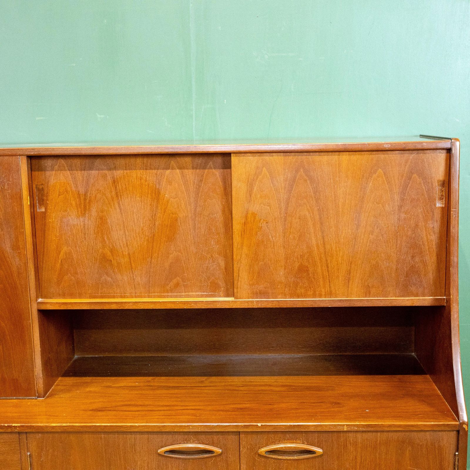 350.0 Jentique Teak Mid Century Highboard Cocktail Cabinet photo