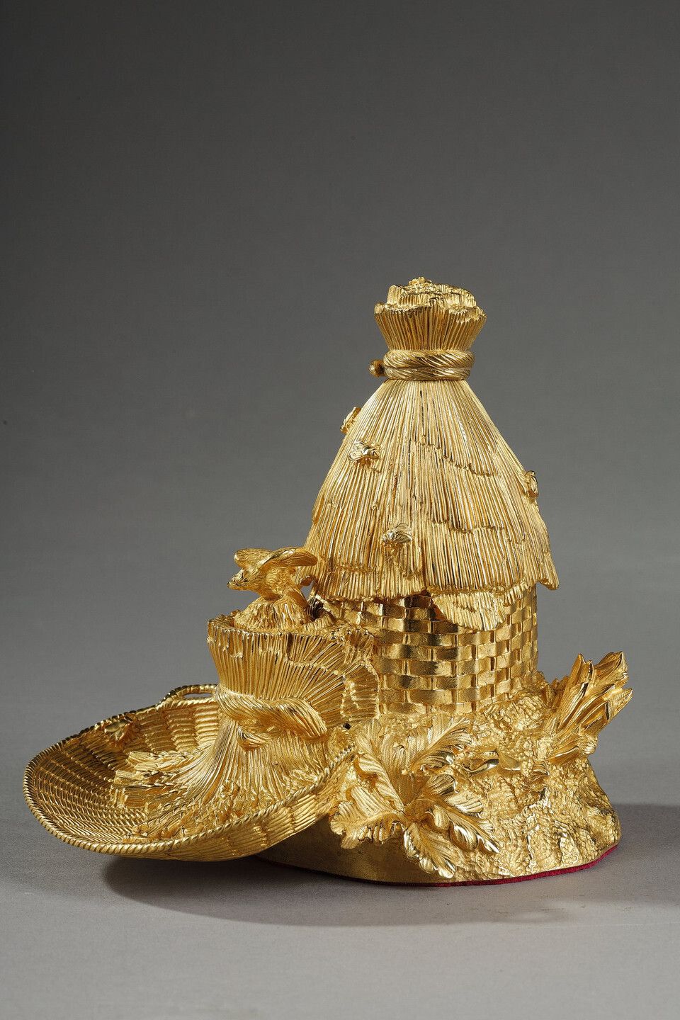 Rare Freemason Inkwell In Gilt Bronze And Beehive Shape, 19th Century photo furniture
