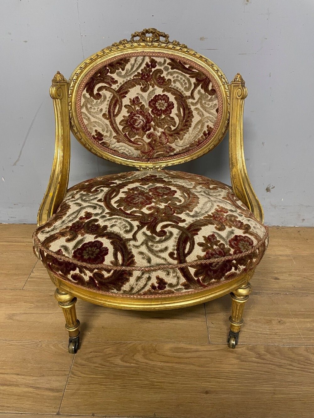C19th Carved Giltwood Nursing Chair photo furniture