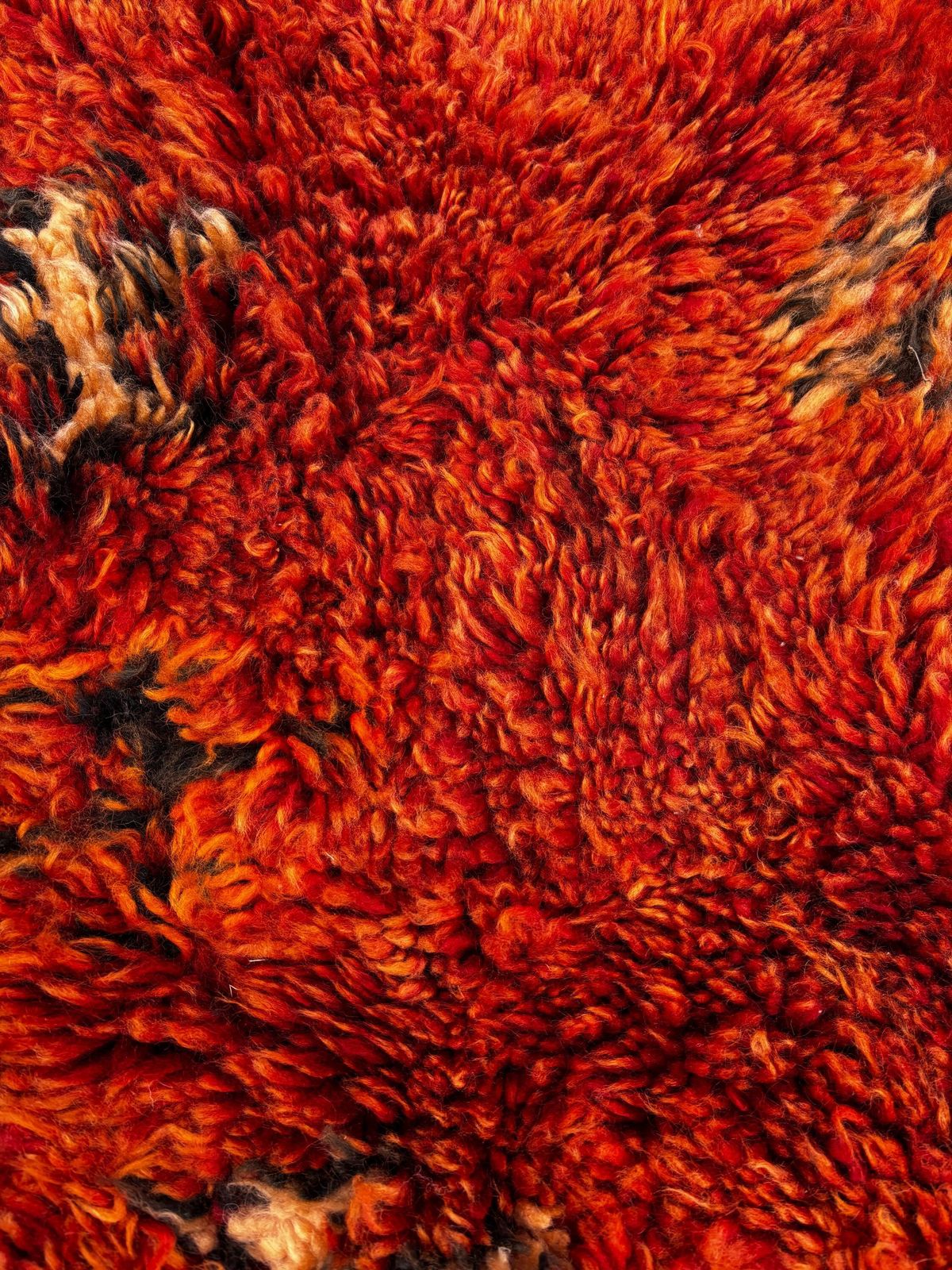 Mid Century Modern Orange Moroccan Rug 210x300 Cm – Red Wool Area Rug – Handmade Berber Carpet – Authentic Boujad Atlas Rug photo buy