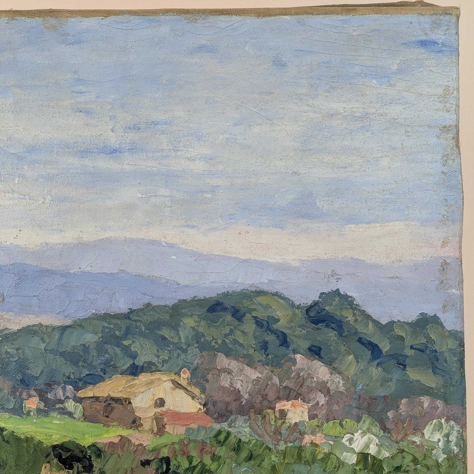 French Post Impressionist Provence Landscape Jehan Berjonneau Oil Painting photo furniture