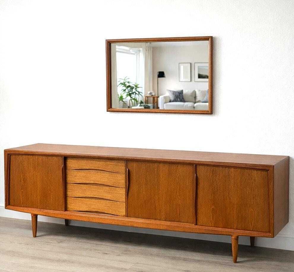 Fabulous Mid Century Teak Mirror Aksel Kjersgaard Odder Denmark 1960's