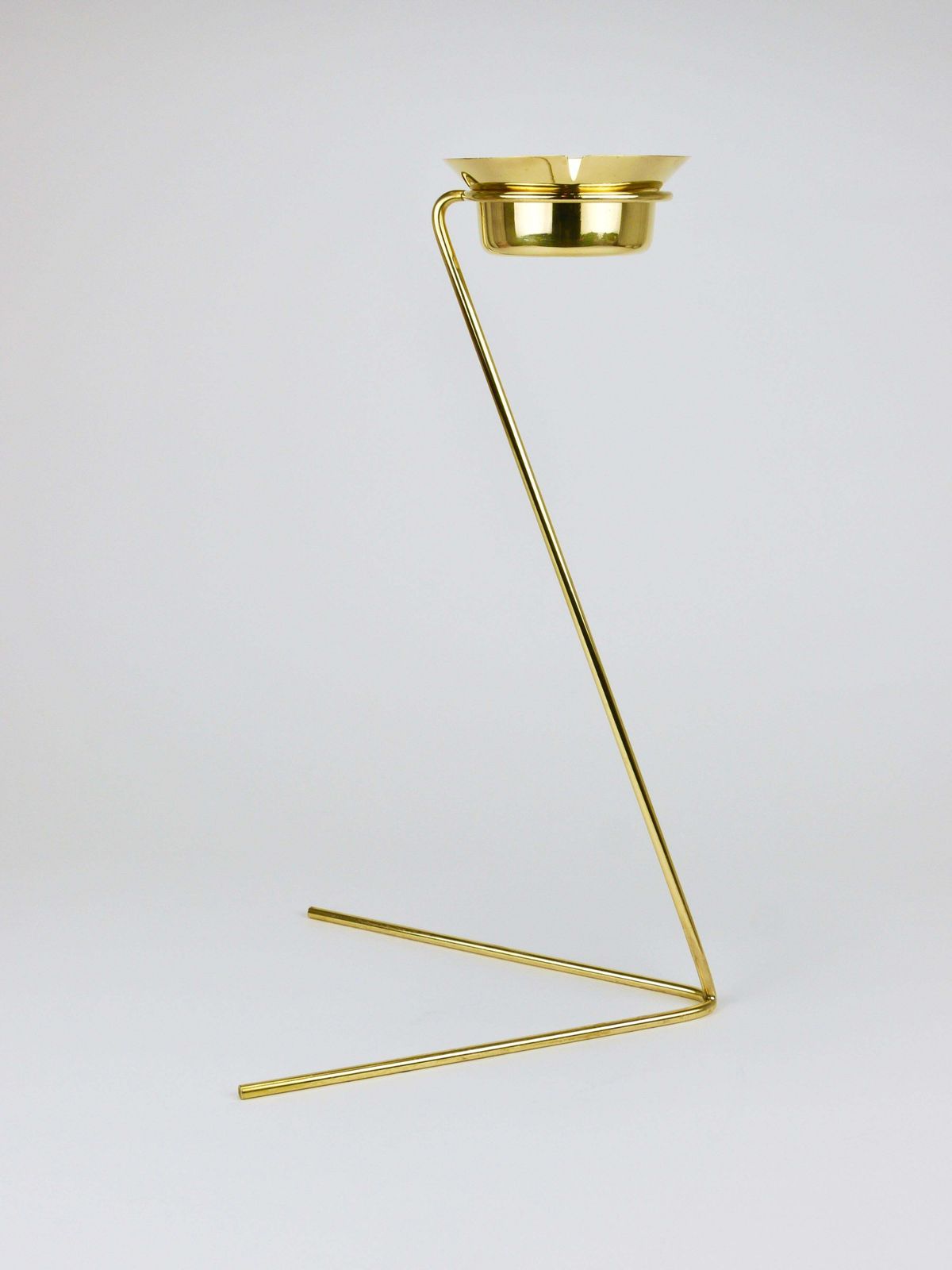 Rare Carl Auböck Brass Standing Floor Ashtray, Smoking Stand, Austria, 1950s photo furniture