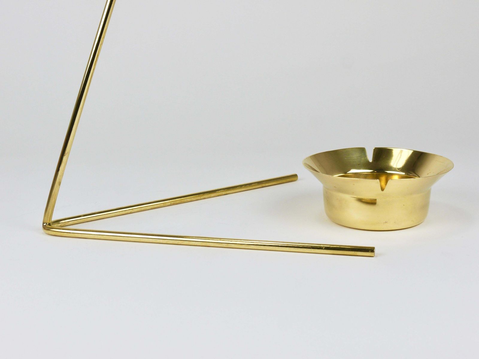 2826.0 Rare Carl Auböck Brass Standing Floor Ashtray, Smoking Stand, Austria, 1950s photo