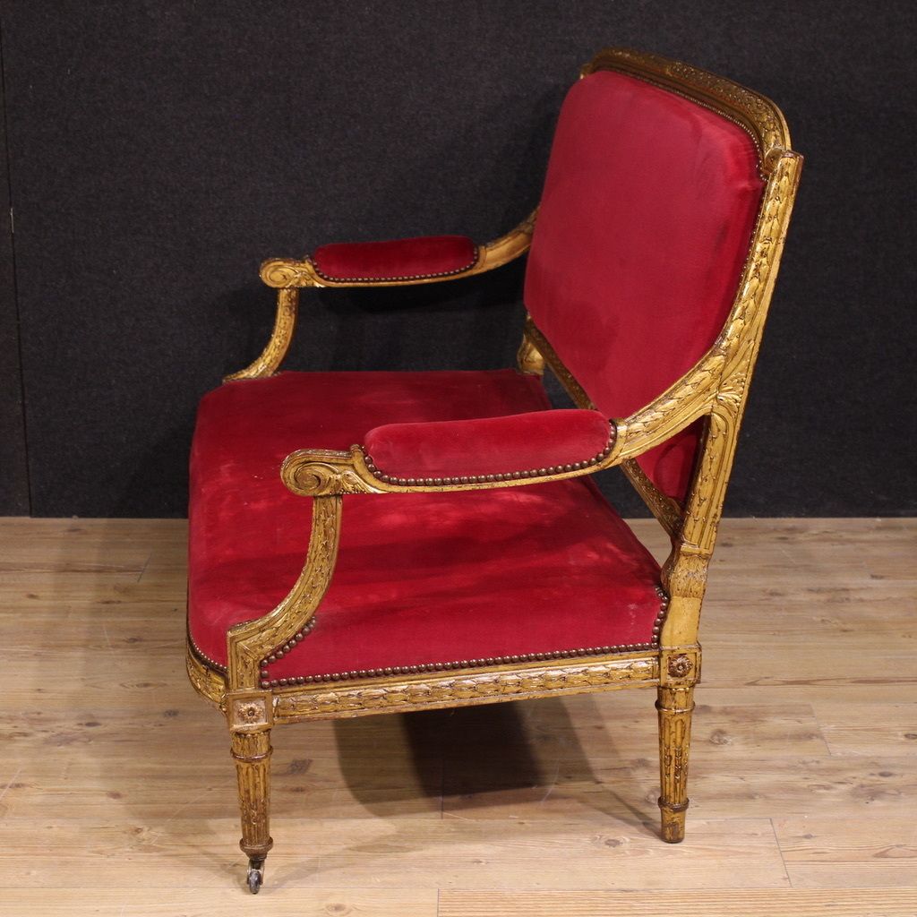 Antique French Red Velvet Sofa From The 19th Century photo furniture
