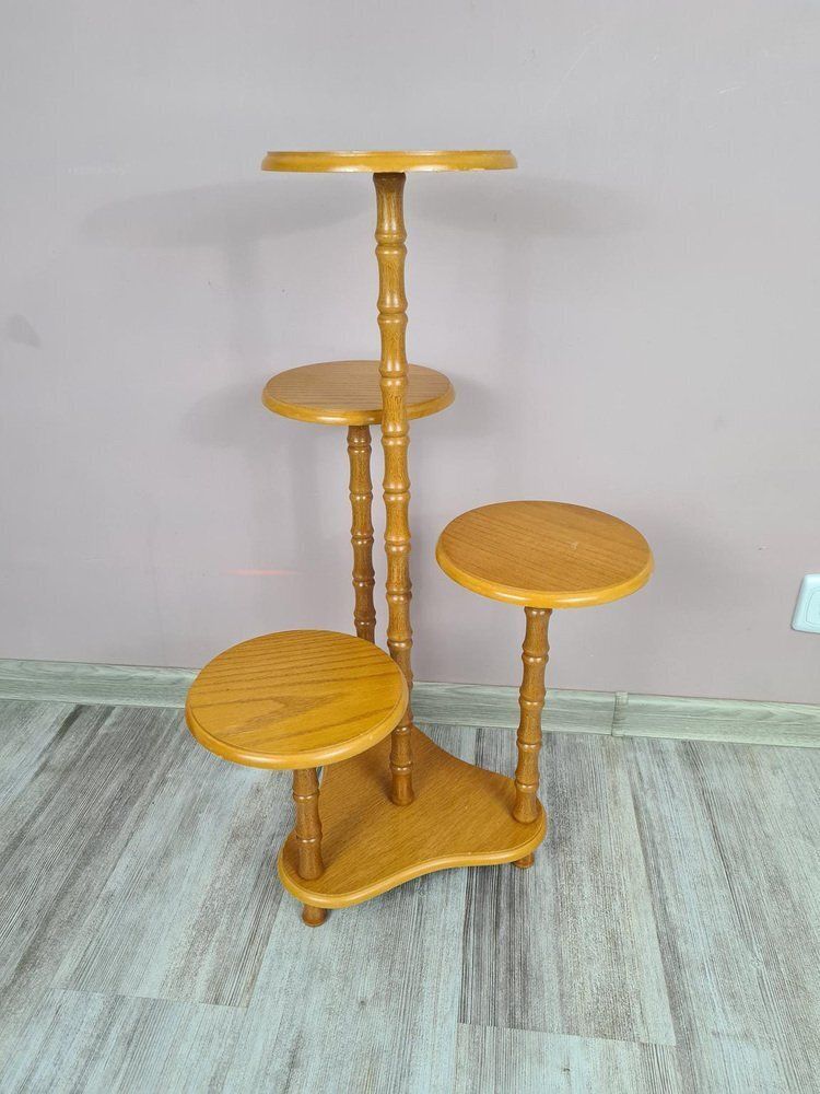 Wooden Standing Flower Stand, 1970s photo 183.0