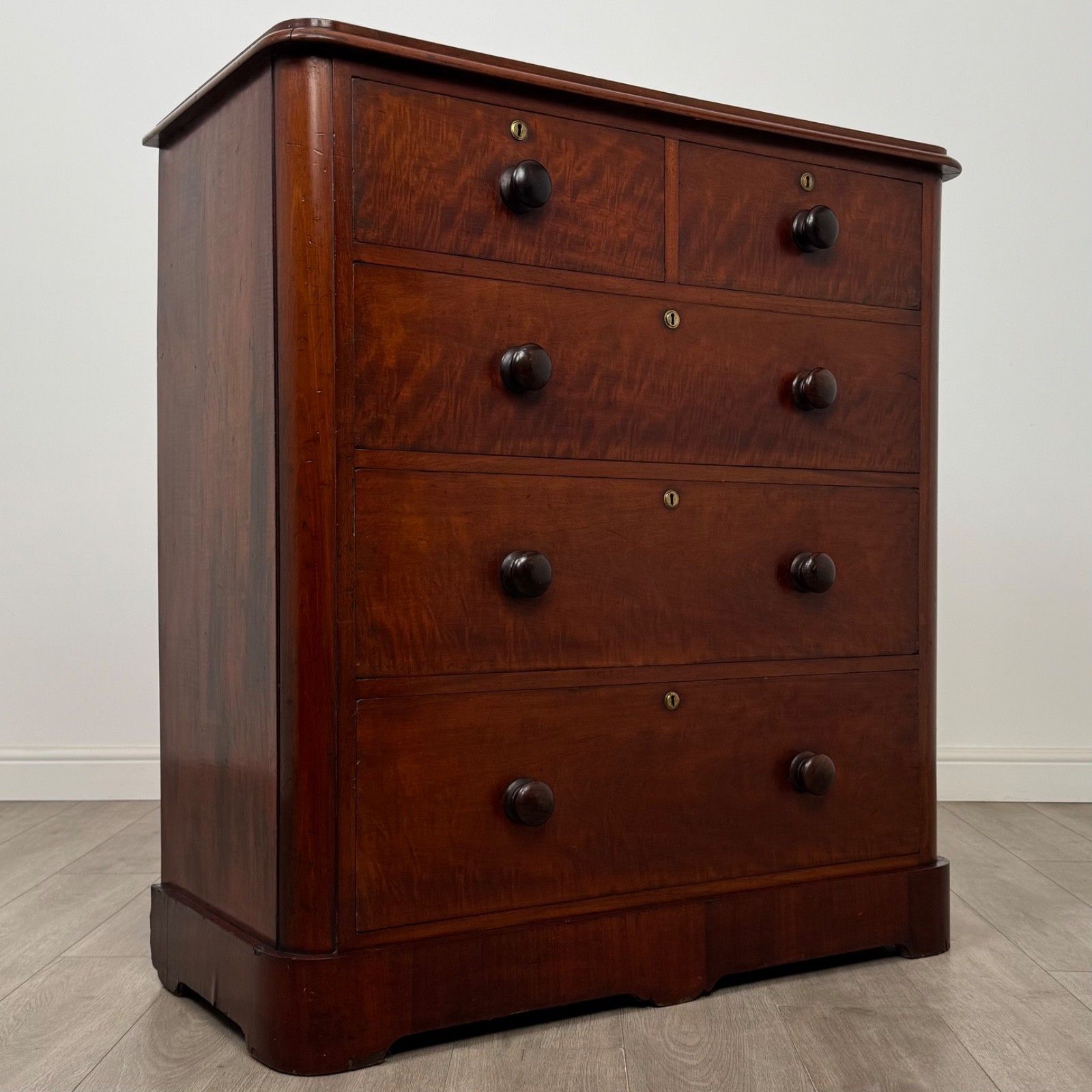 Antique 19th Century Victorian Mahogany Chest Of Drawers ( Af 5254 ) photo vintage