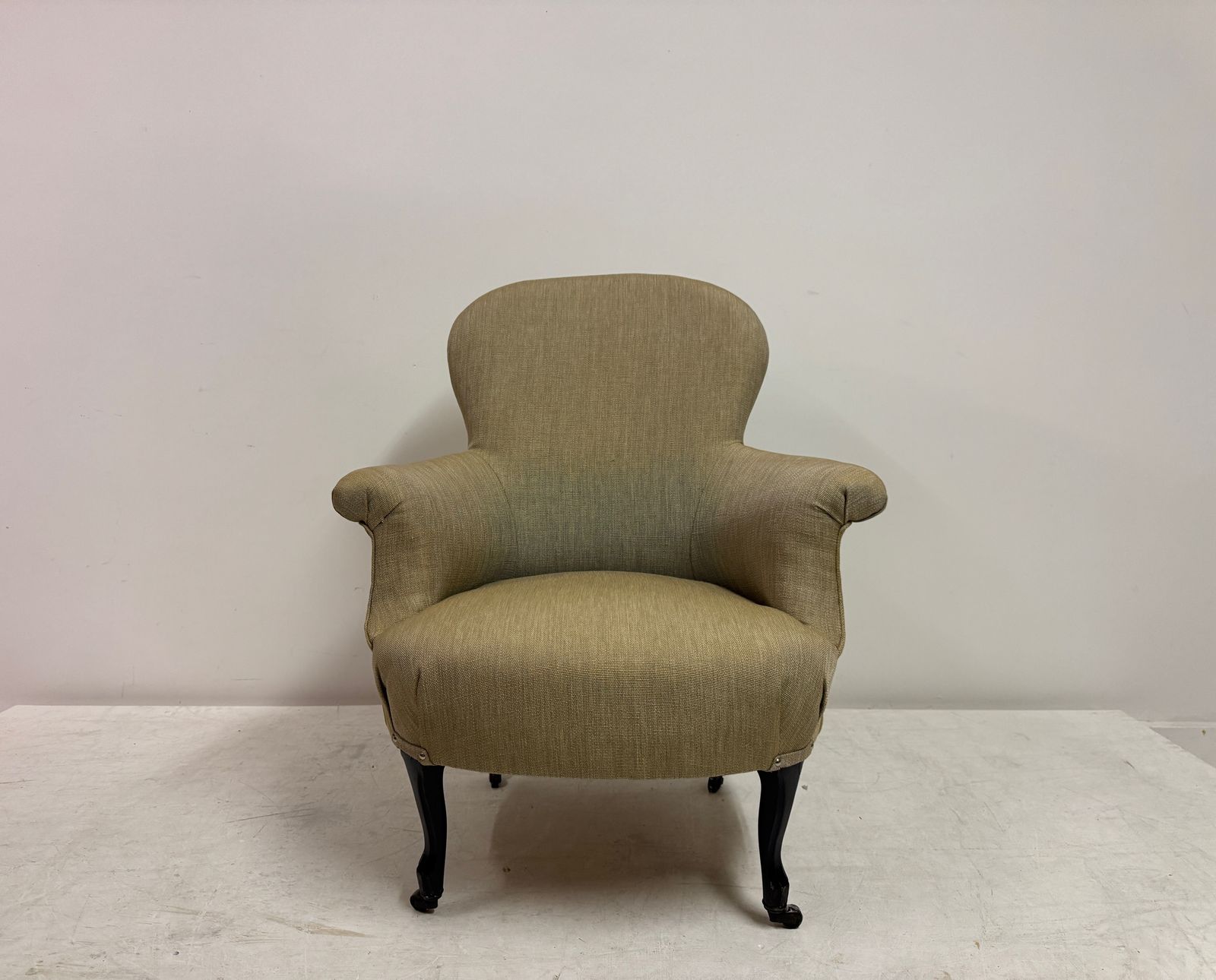 Antique Armchair In Neutral Fabric photo furniture