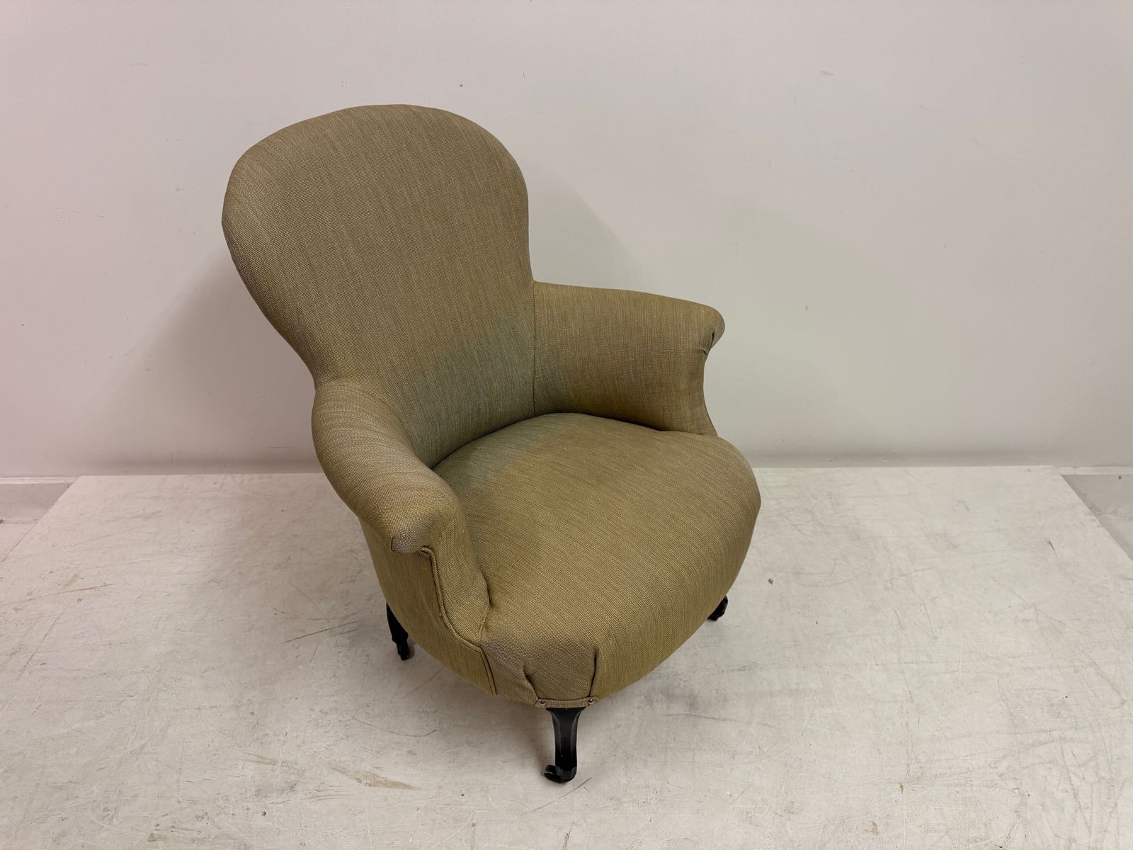 Furniture Antique Armchair In Neutral Fabric photo
