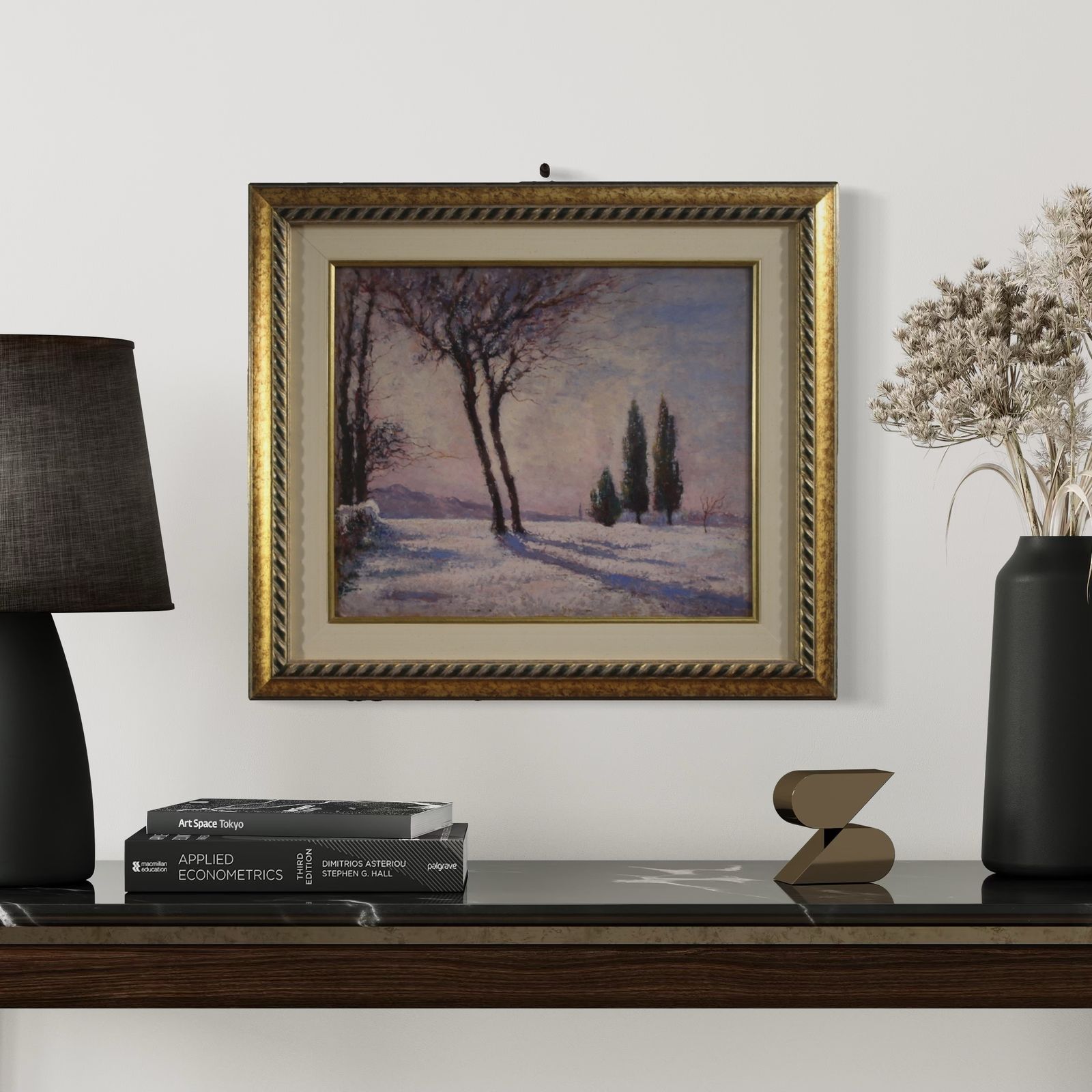 Italian Snowy Landscape Painting Signed And Dated 1932 photo buy