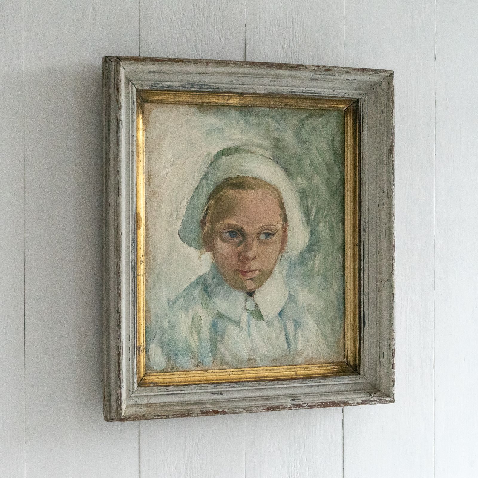 Framed Oil Painting Of A Young Girl photo furniture
