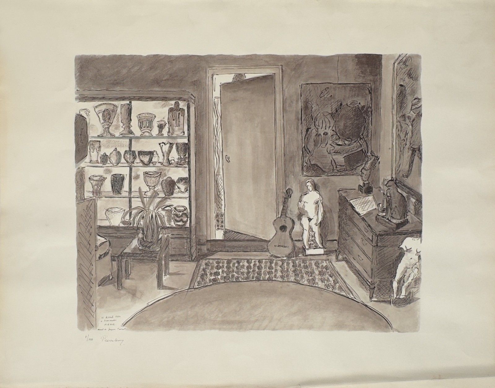 Pierre Levy Lithograph Signed Numbered Bréviandes Le Salon Marinot 1977