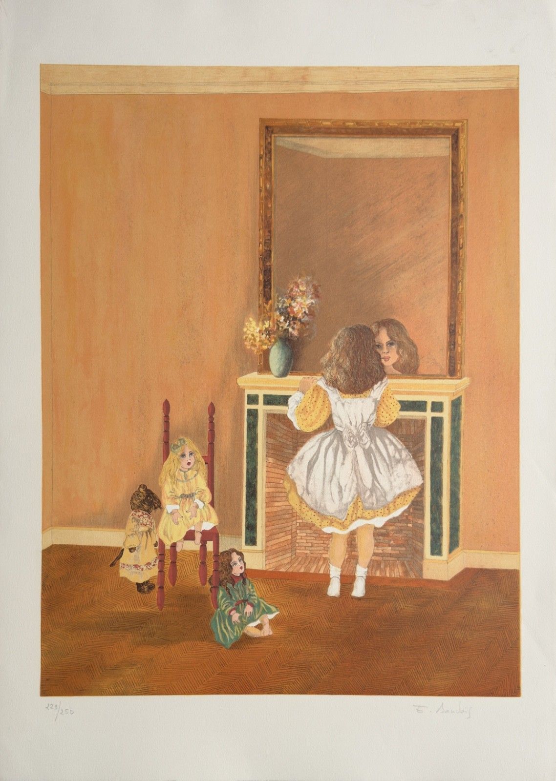 Emmanuelle Baudais Dolls Lithograph Signed Numbered Enfantina Art Kids