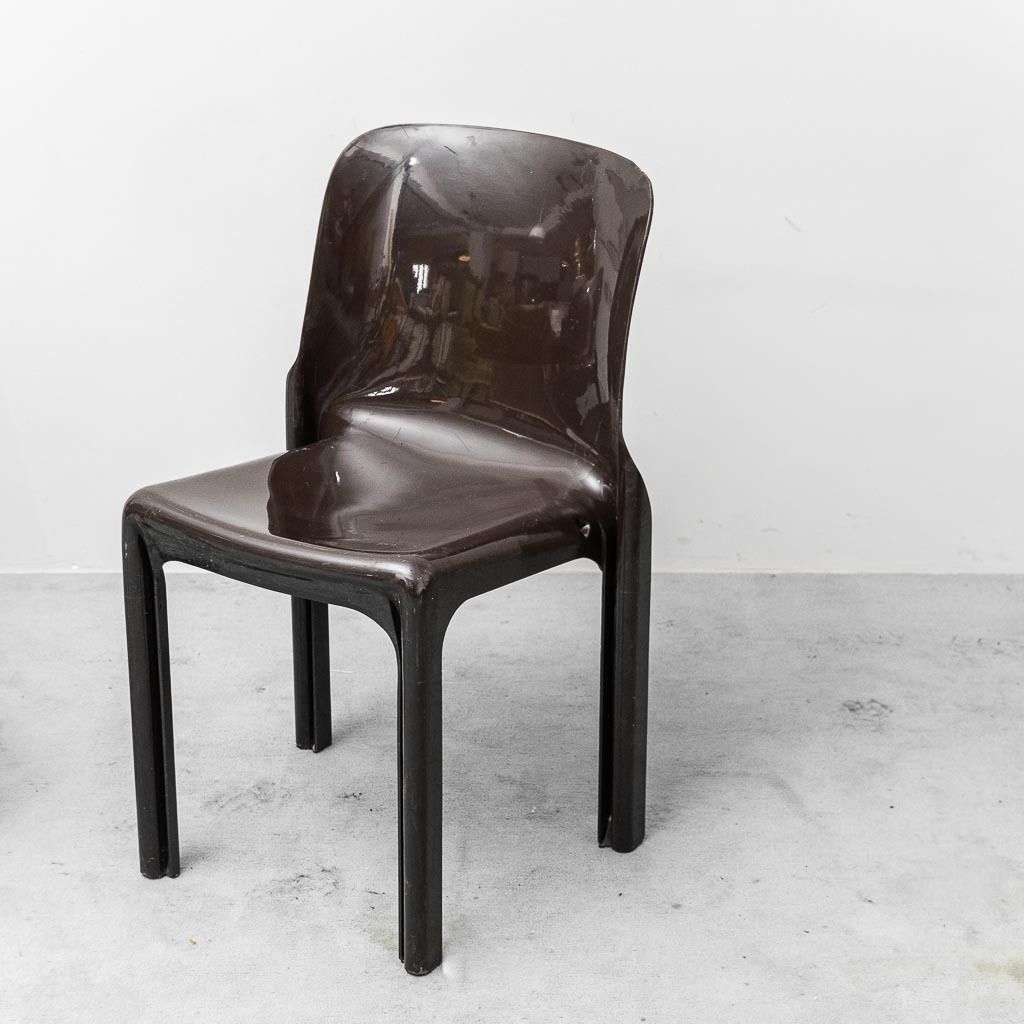 Pair Of Selene Chairs By Vico Magistretti For Artemide – Iconic 1960s Plastic Design photo furniture