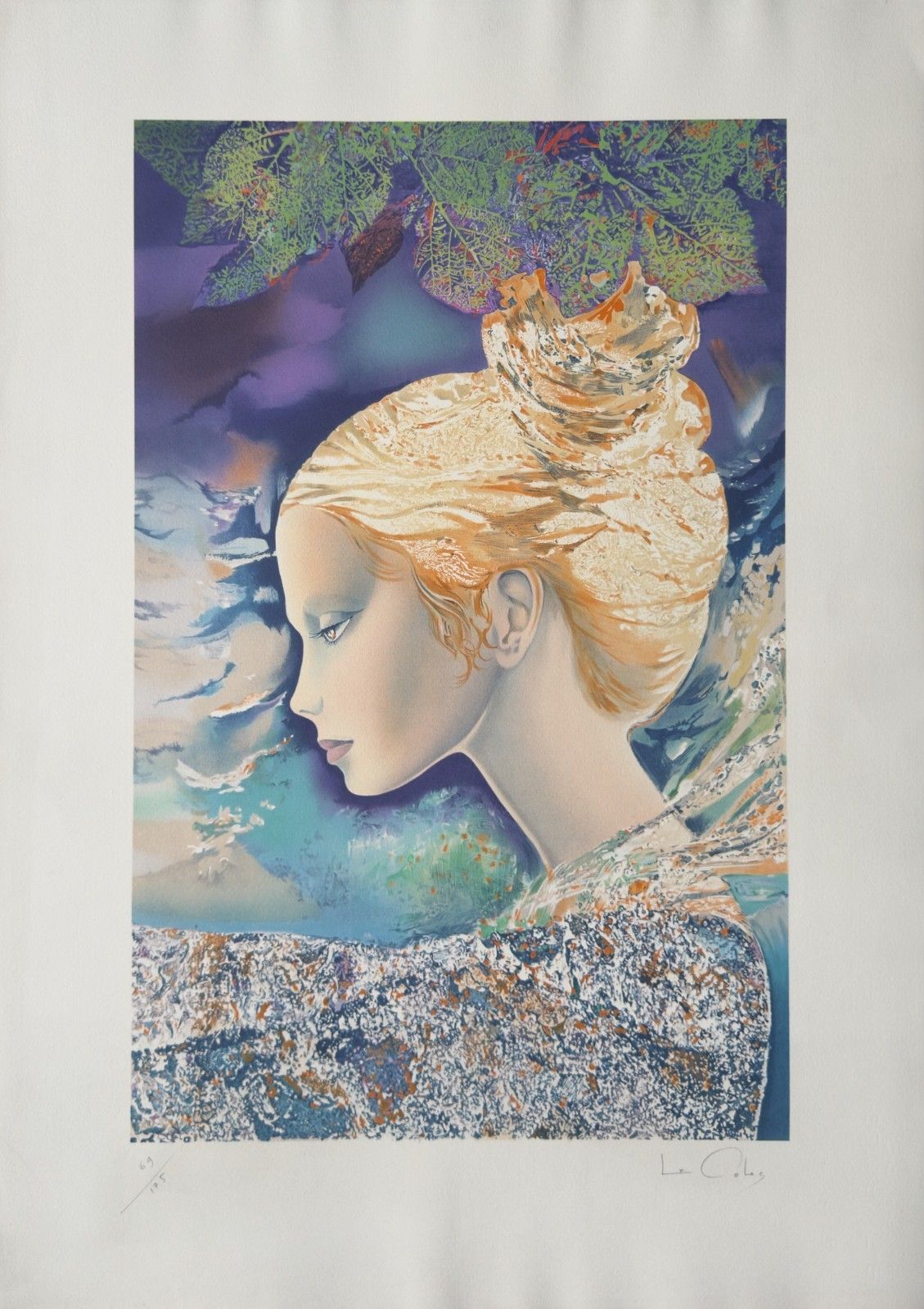 Pierre Le Colas Original Lithograph Signed Numbered Woman's Dream 1985