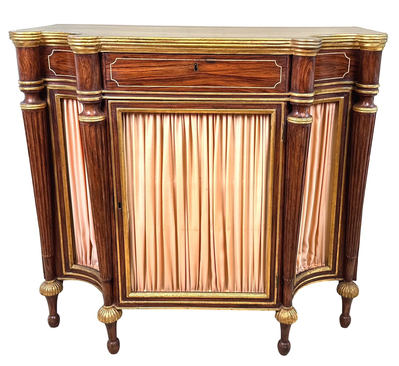 photo vinterior Regency Simulated Rosewood Breakfront Side Cabinet  (England, Circa 1825)