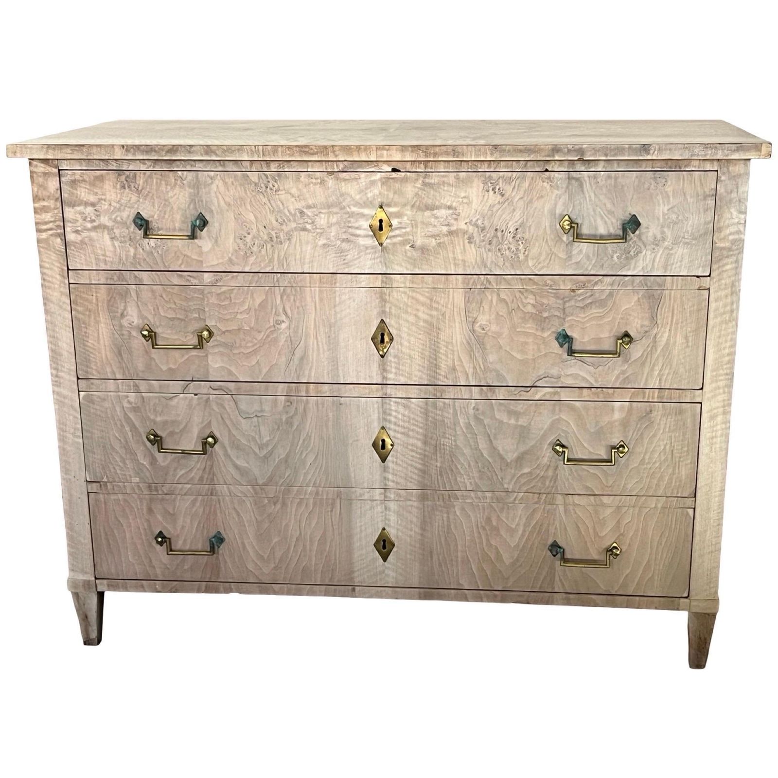 German Walnut Chest Of Drawers With Bookmatched Walnut Burl Book Matched Veneer