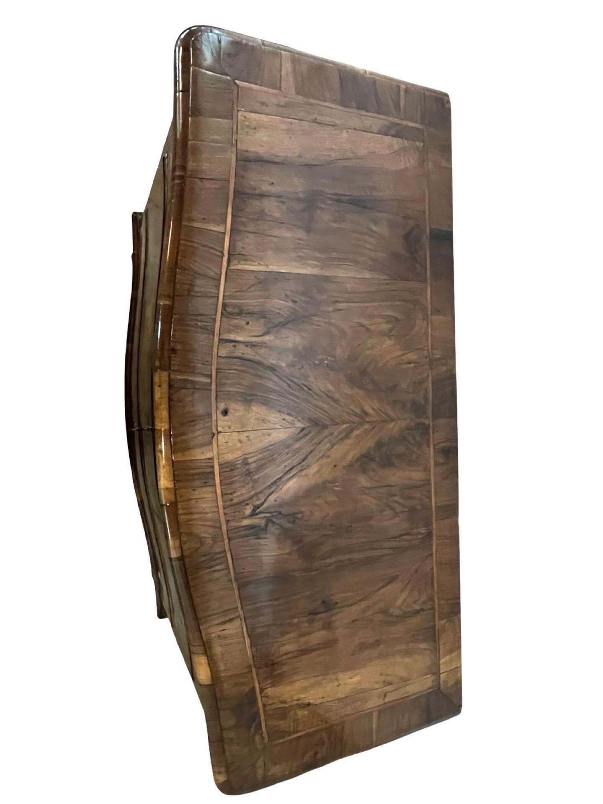 Furniture Italian Walnut Louis XV Chest Of Drawers, Commode With Burl Veneer photo