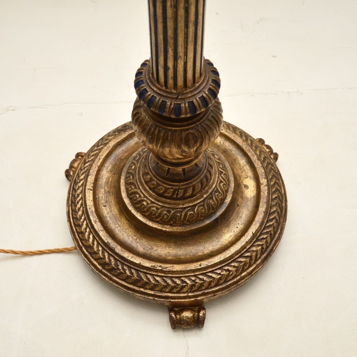 Antique Victorian Gilt Wood Floor Lamp photo vinterior