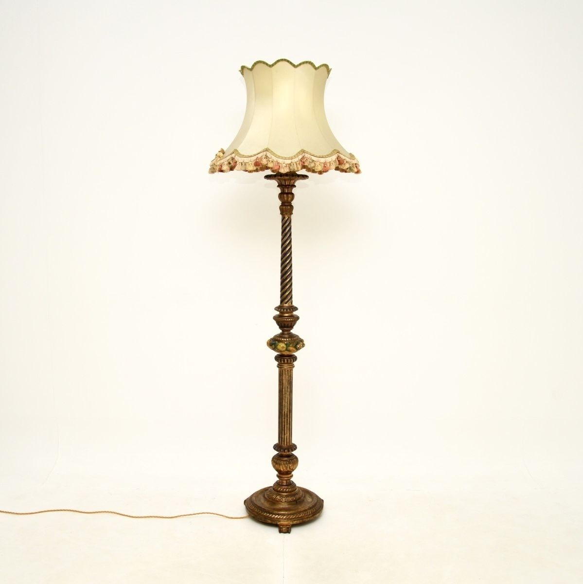 Lighting Antique Victorian Gilt Wood Floor Lamp photo