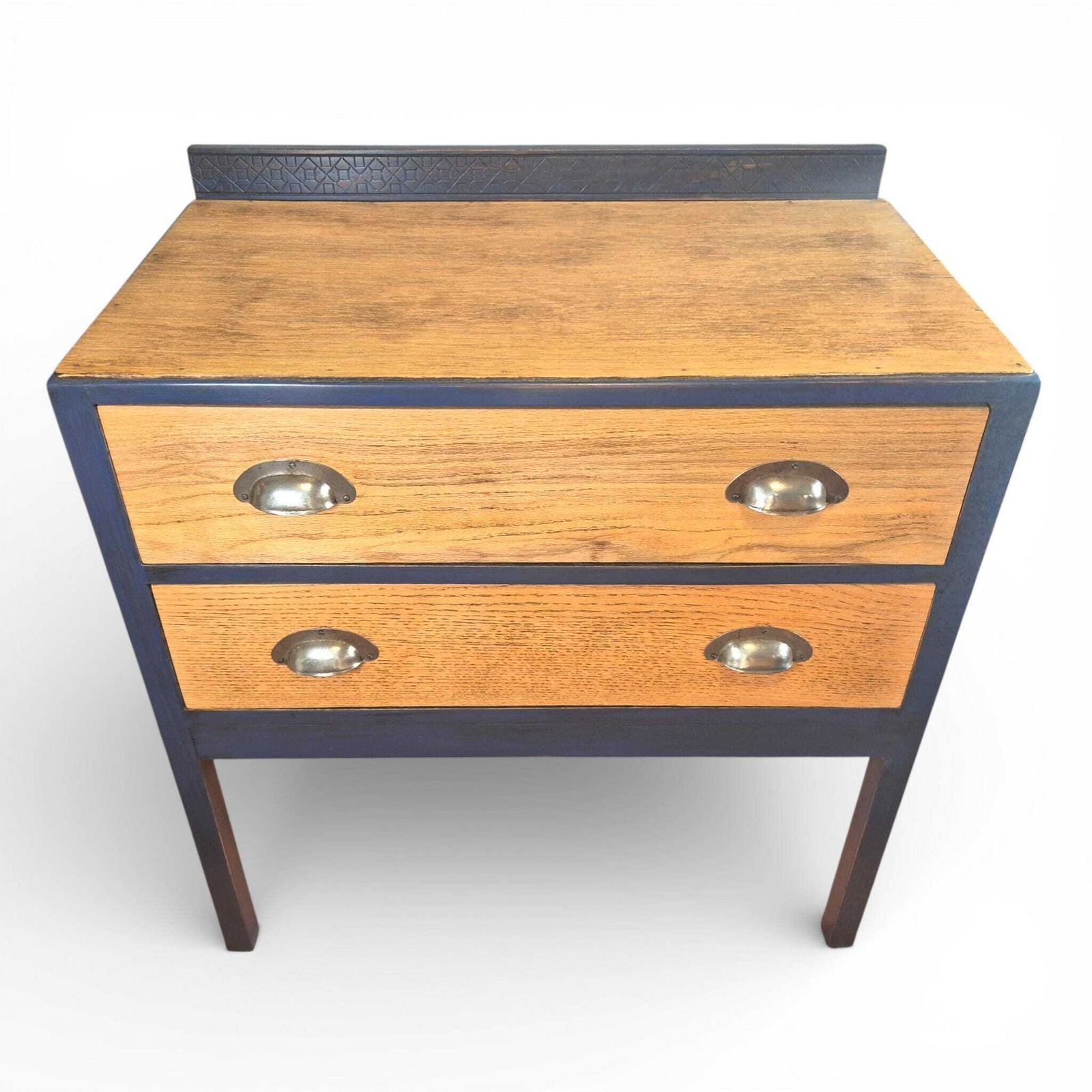 Vintage Oak Console Cabinet With Storage | Rustic Entryway Furniture Industrial Style photo buy