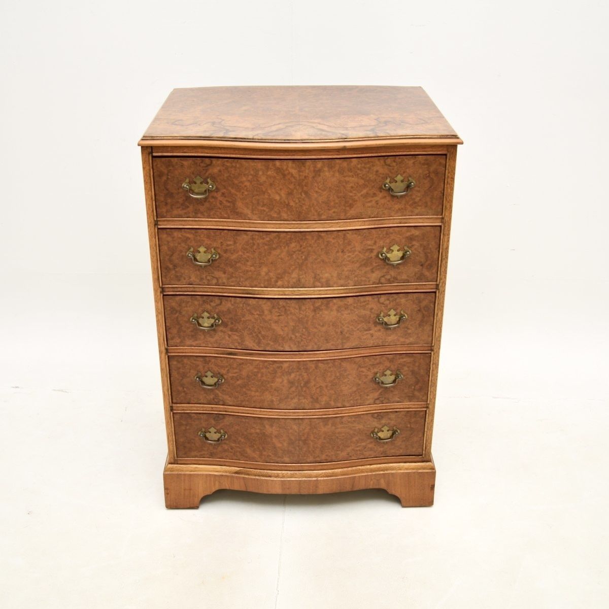 Antique Serpentine Burr Walnut Chest Of Drawers photo furniture