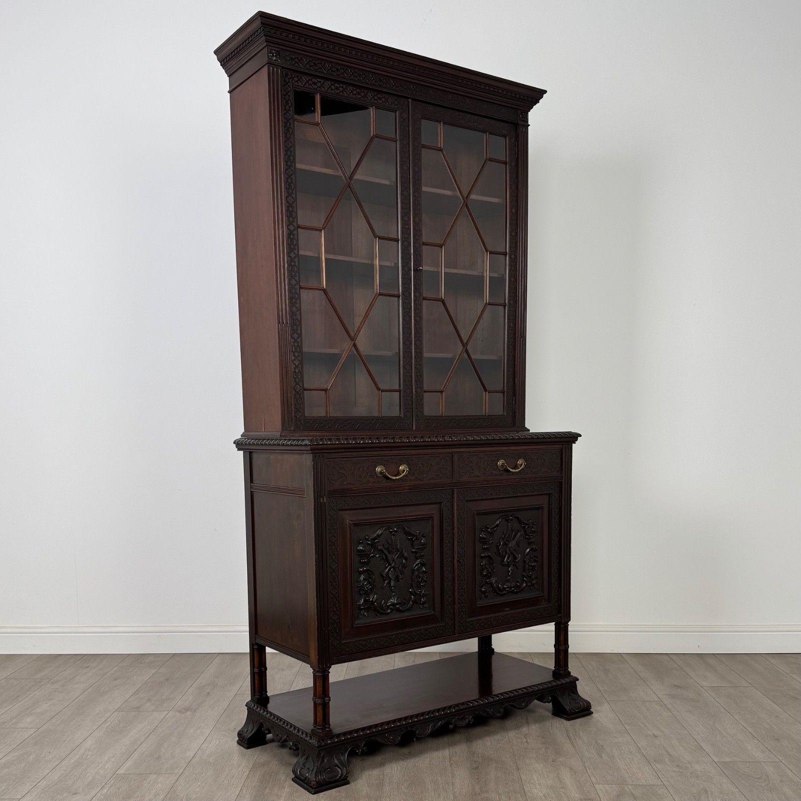 photo for sale Antique 19th Century Mahogany Display Cabinet By Maple & Co ( Af 5268 )