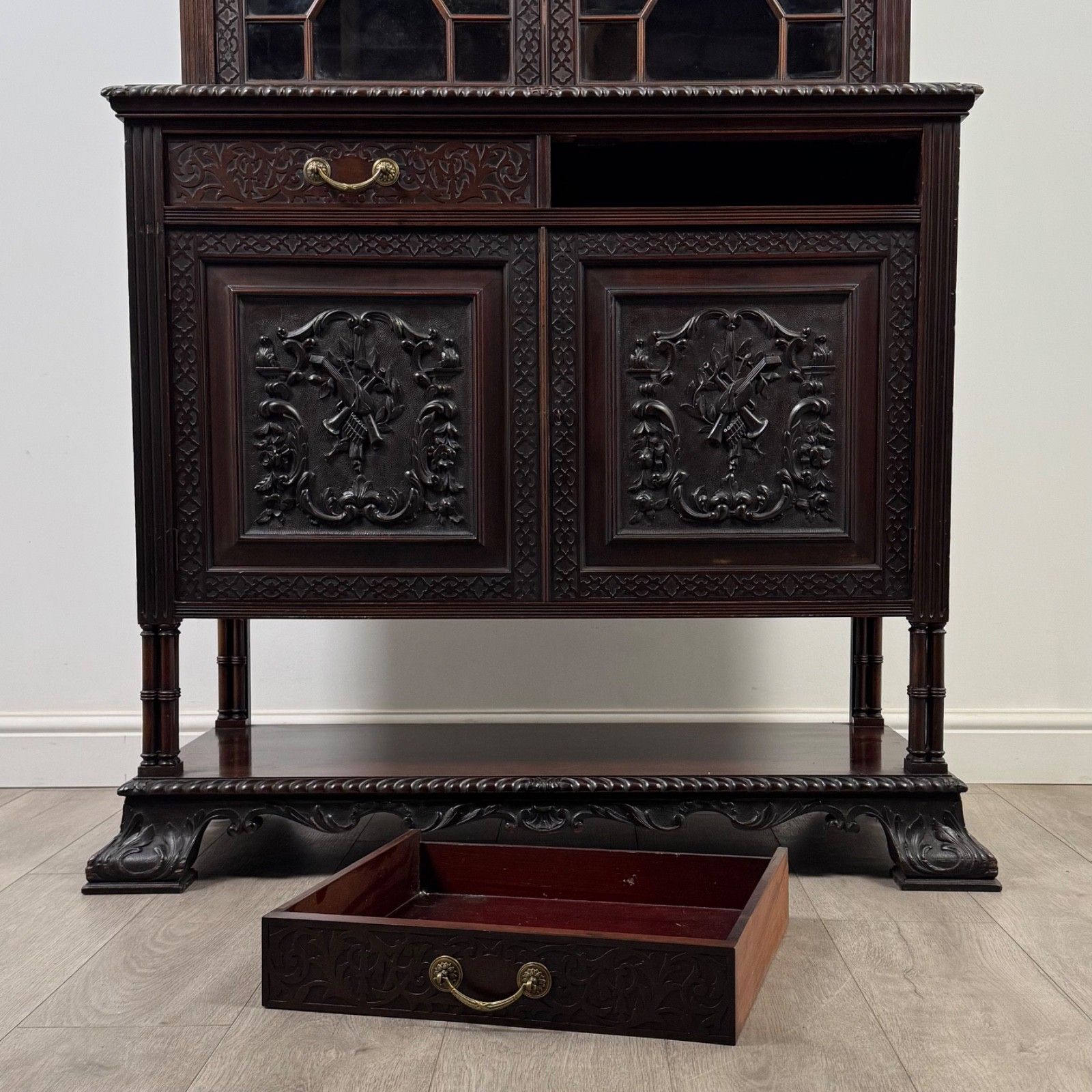 1650.0 Antique 19th Century Mahogany Display Cabinet By Maple & Co ( Af 5268 ) photo