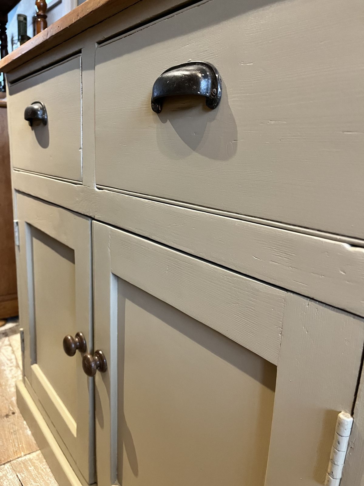 Furniture Victorian Painted Pine 2 Drawer Dresser Base/Sideboard photo