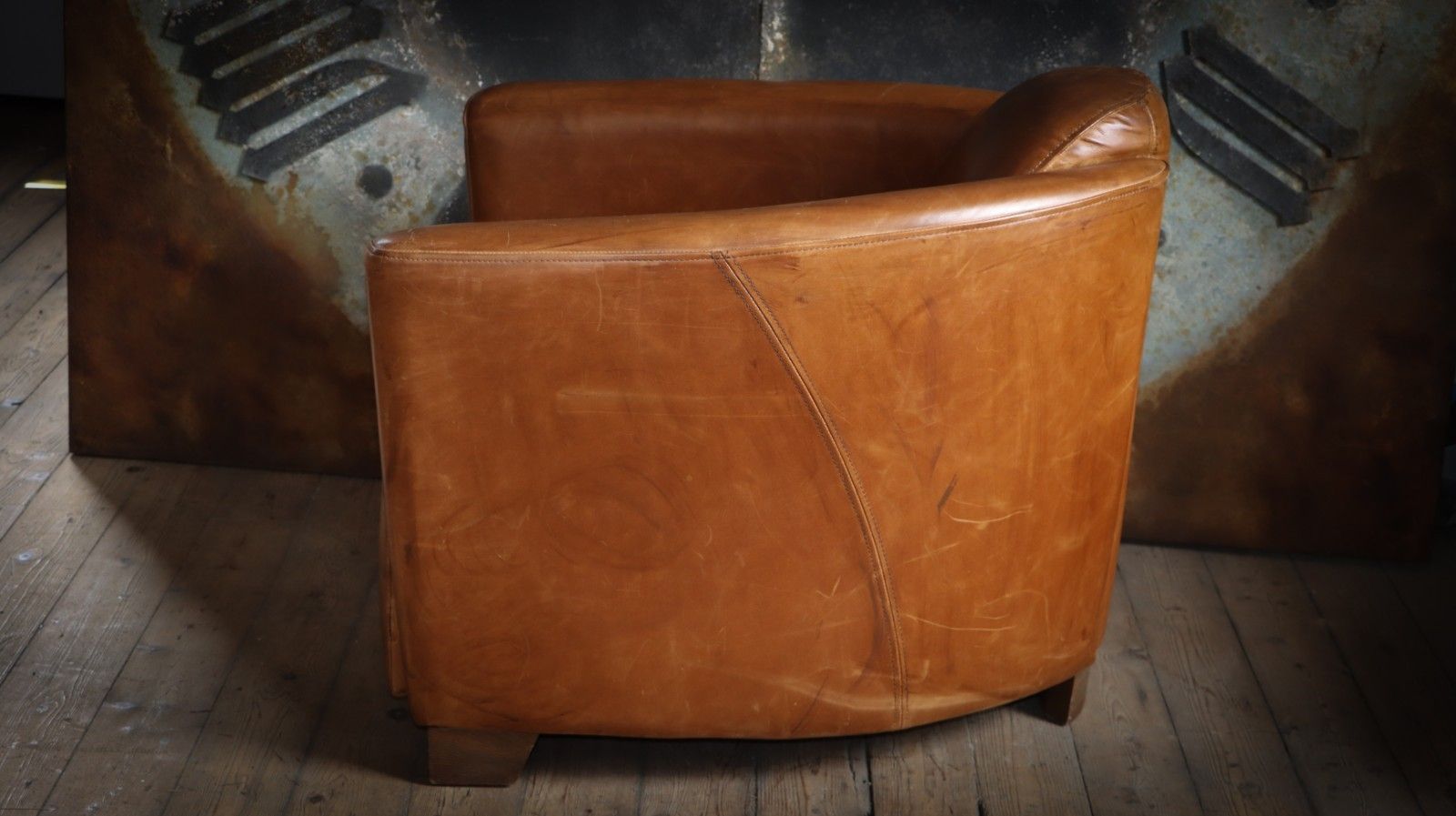 Furniture Timothy Oulton Halo Mars Aviator Rocket Leather Club Armchair Buck'dn Brok'n 🚚 photo