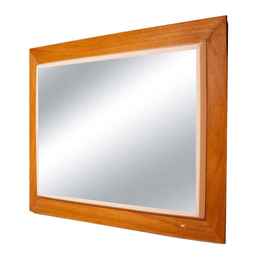 1950s Mid Century Wooden Frame With Mirror photo furniture